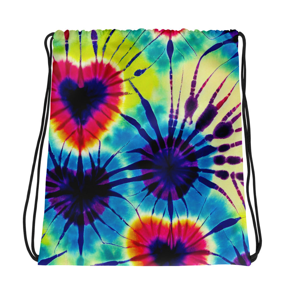 Drawstring bag- Tie Dye Hearts 01