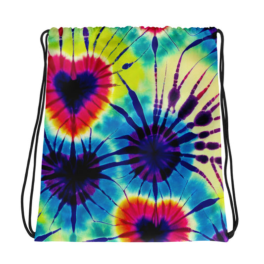 Drawstring bag- Tie Dye Hearts 01