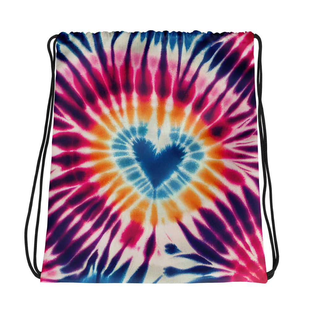 Drawstring bag- Tie Dye Hearts 02