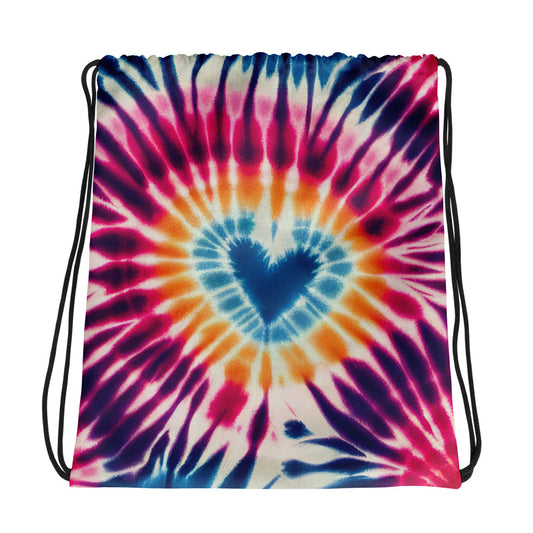 Drawstring bag- Tie Dye Hearts 02