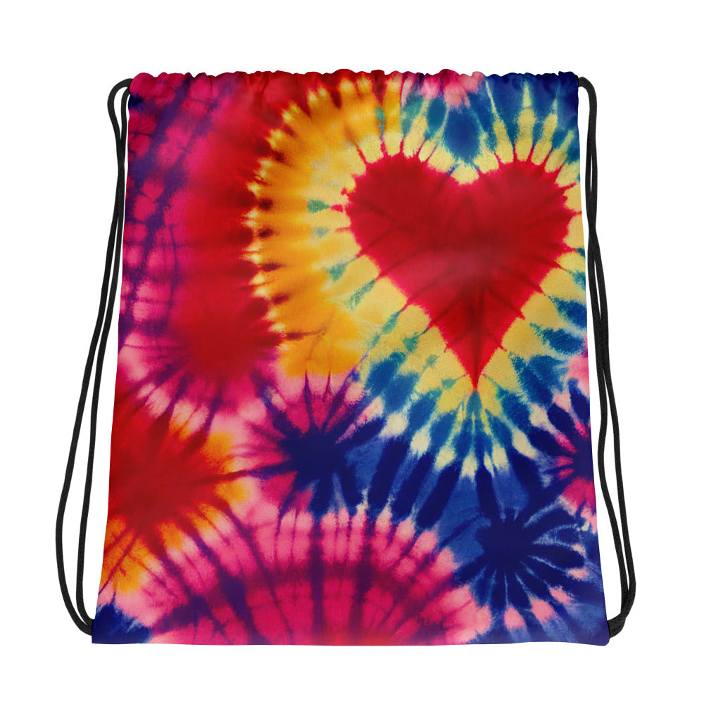 Drawstring bag- Tie Dye Hearts 02
