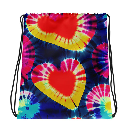 Drawstring bag- Tie Dye Hearts 04