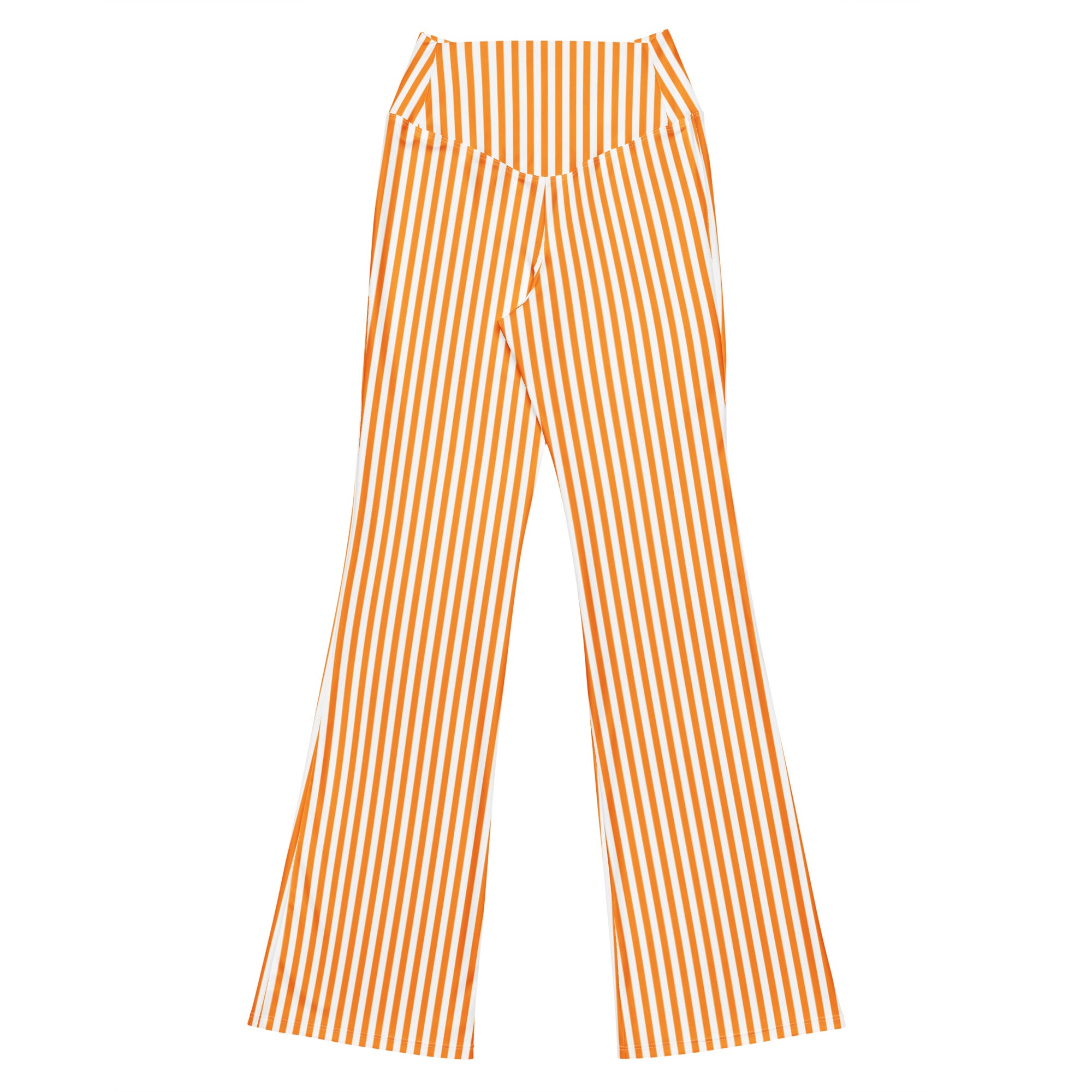 Flare leggings- White and Orange Stripes