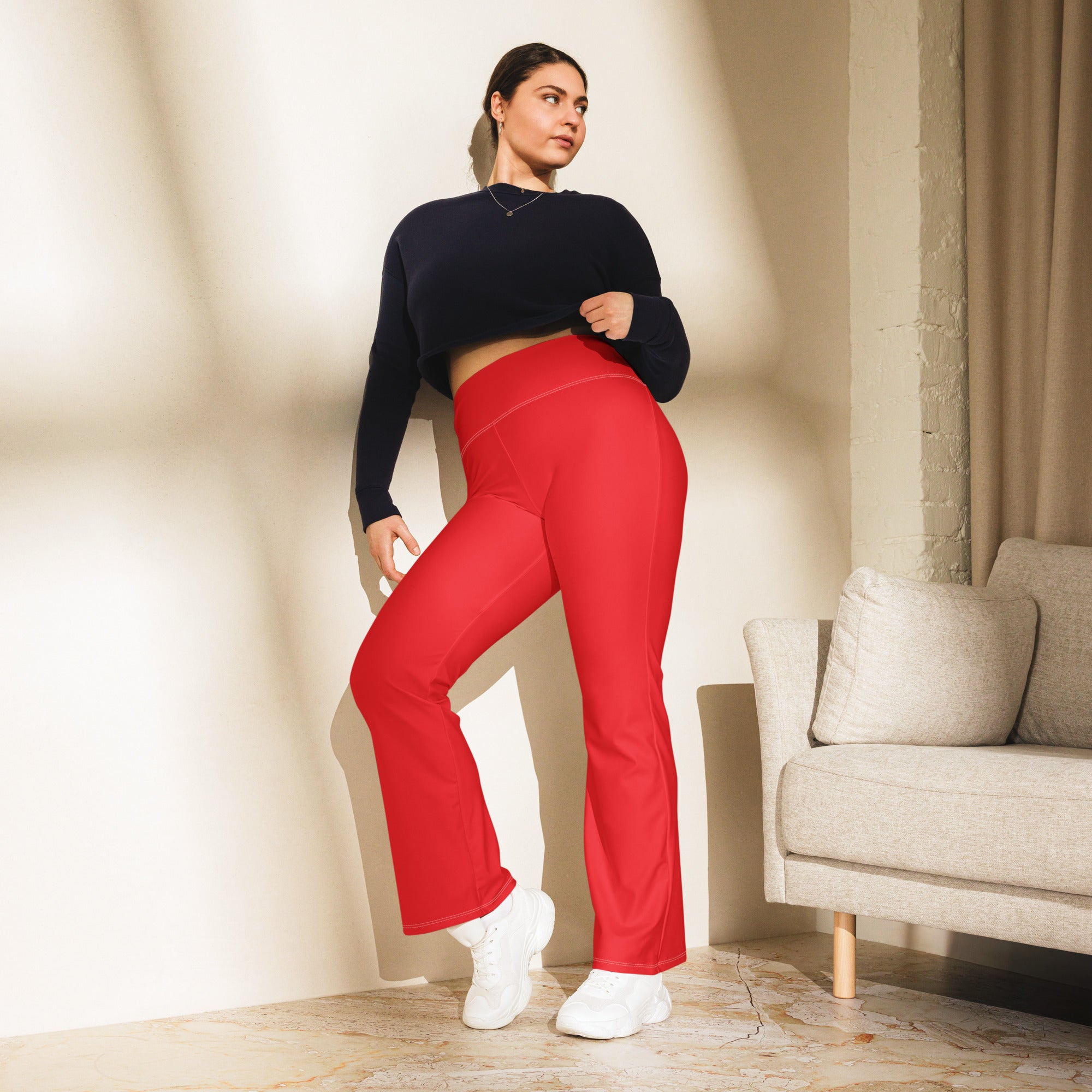 Flare leggings- Red