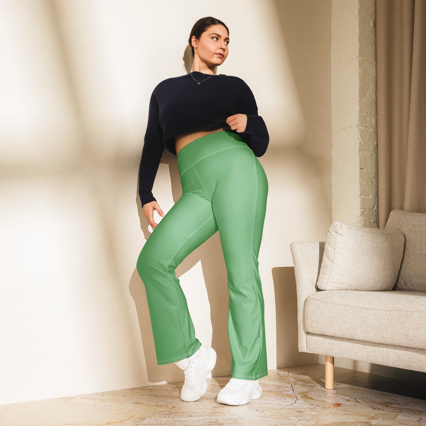 Flare leggings- Bay Leaf