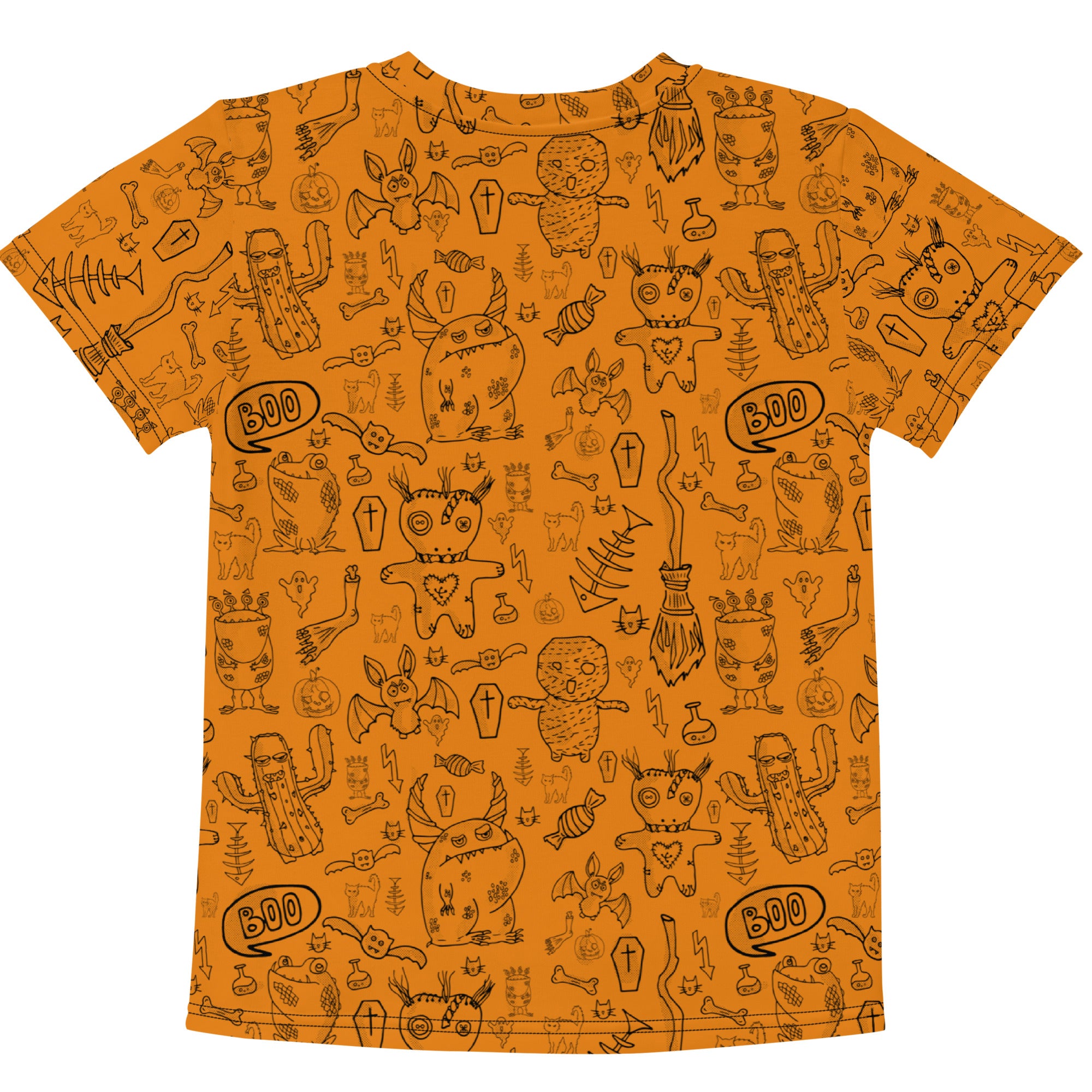 Kids crew neck t-shirt-Spooky Doodles I