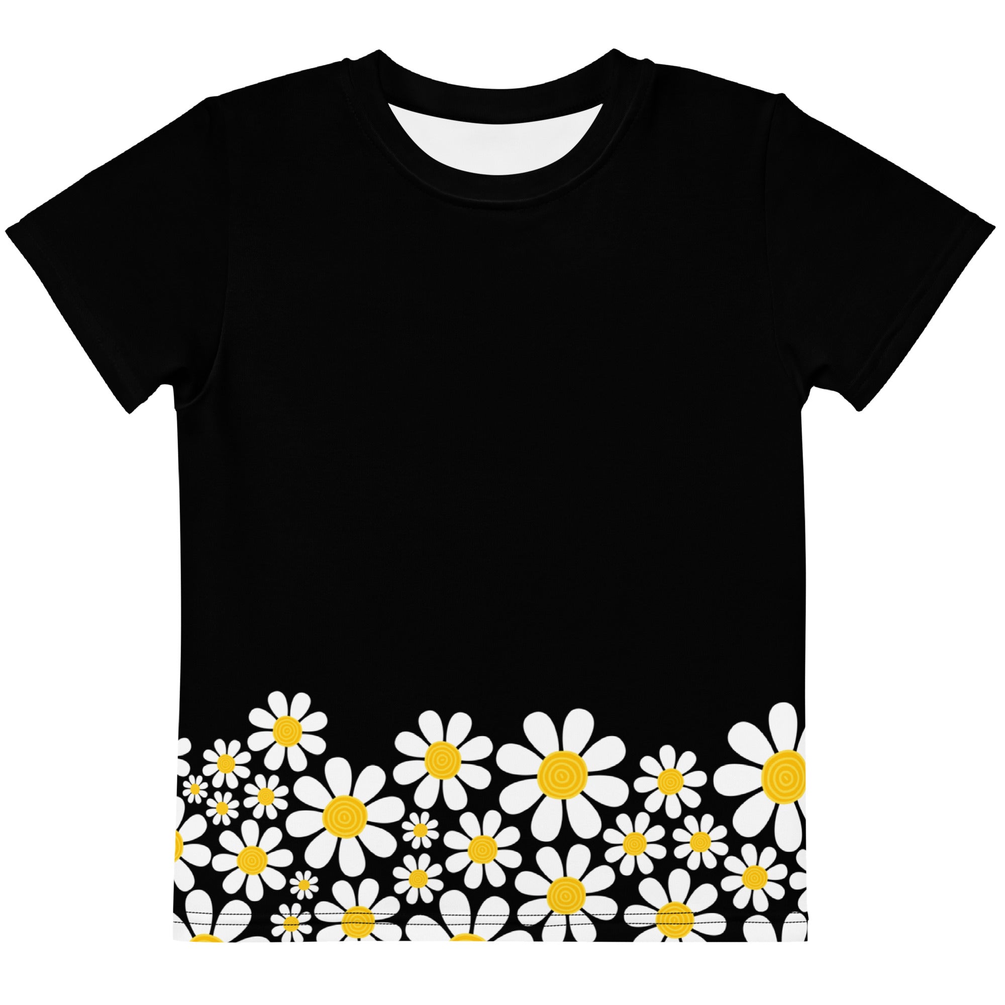 Kids crew neck t-shirt-Daisy Flower Garden III