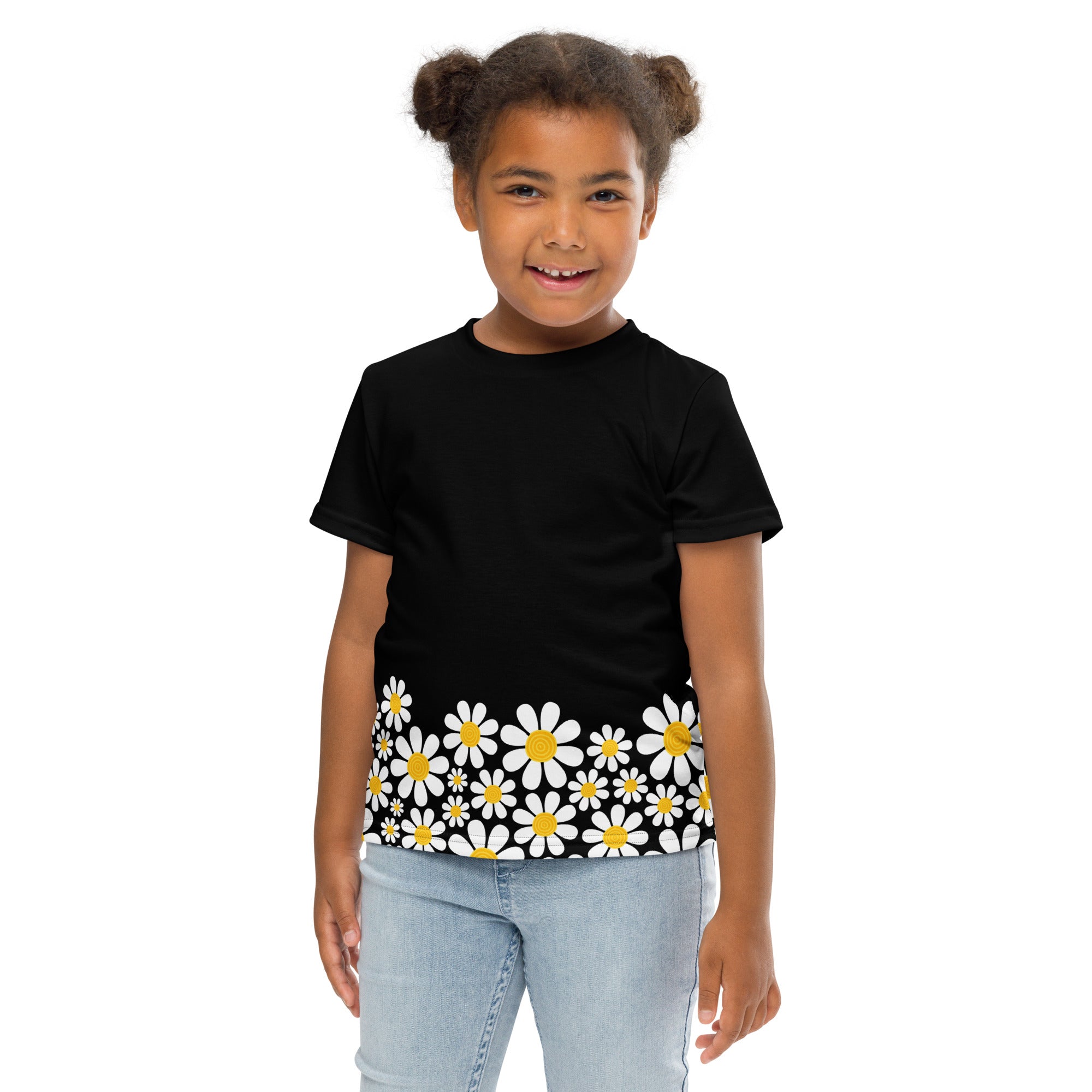 Kids crew neck t-shirt-Daisy Flower Garden III