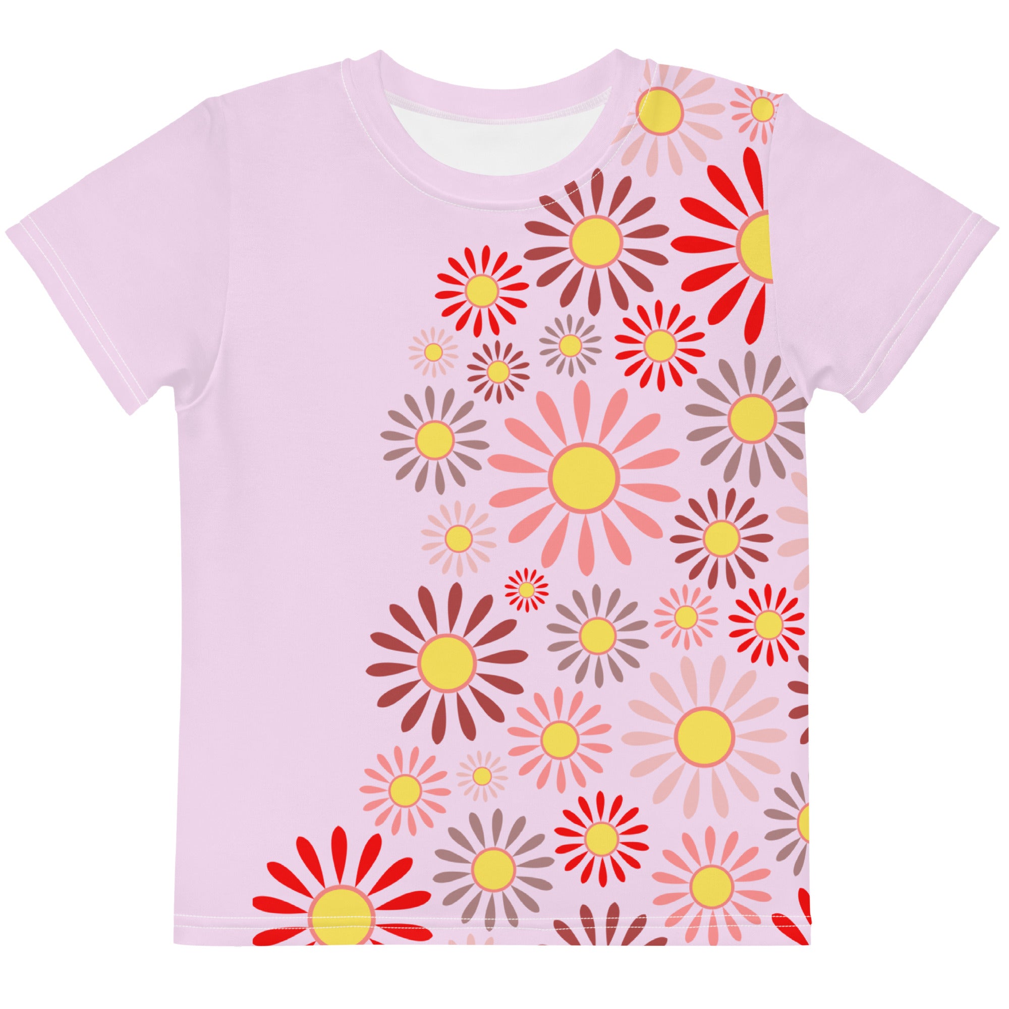 Kids crew neck t-shirt-Daisy Flower Garden II