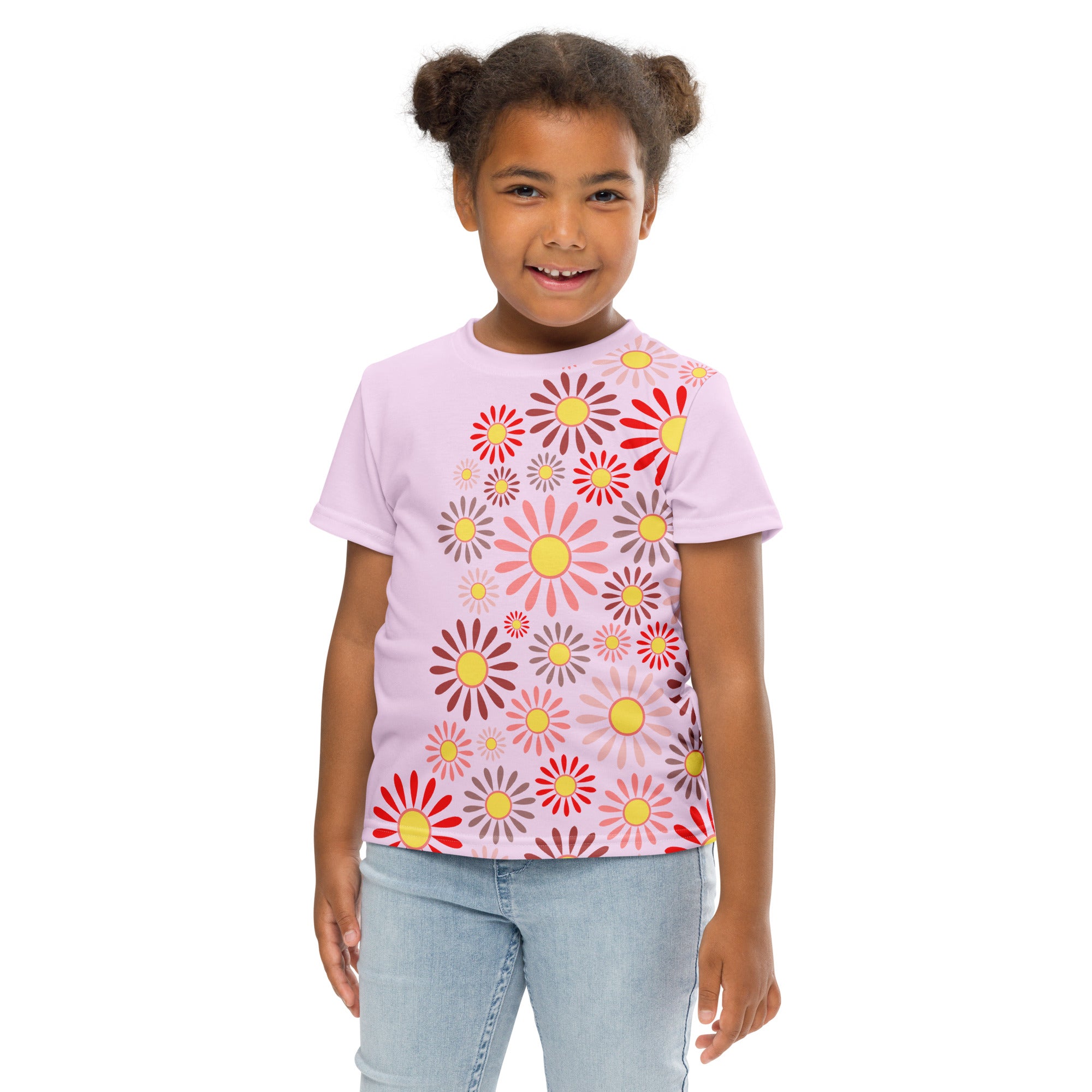 Kids crew neck t-shirt-Daisy Flower Garden II