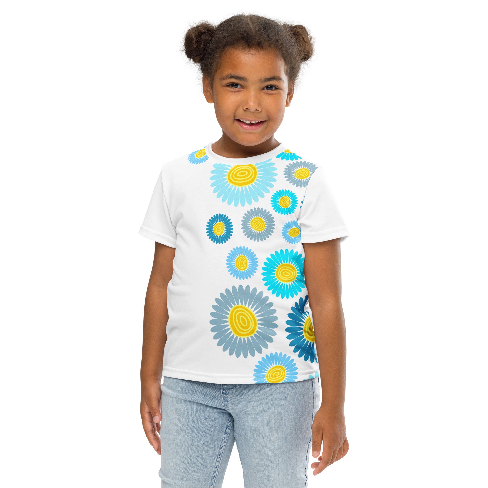 Kids crew neck t-shirt-Daisy Flower Garden I