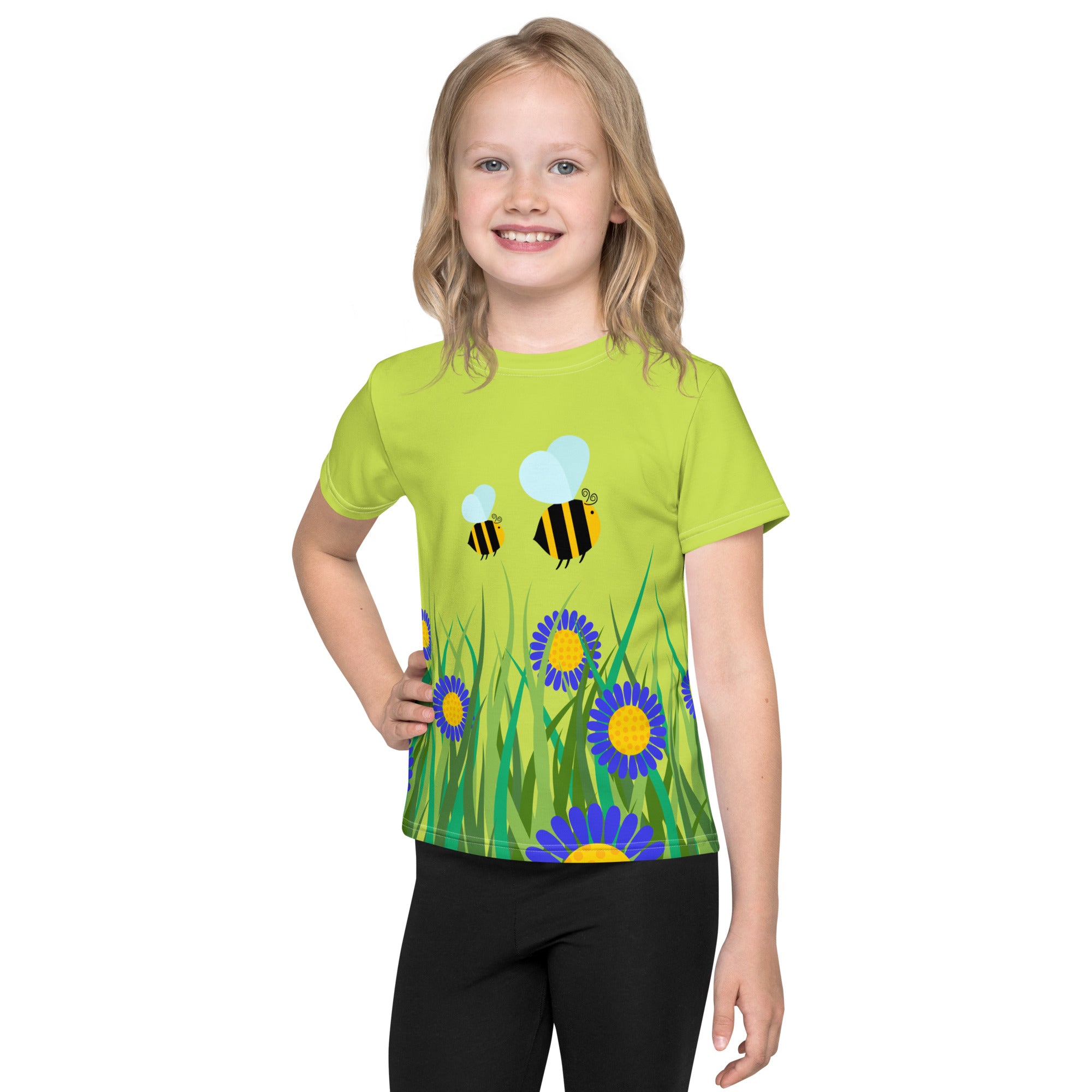 Kids crew neck t-shirt-Beetiful Flower Garden II Mindaro