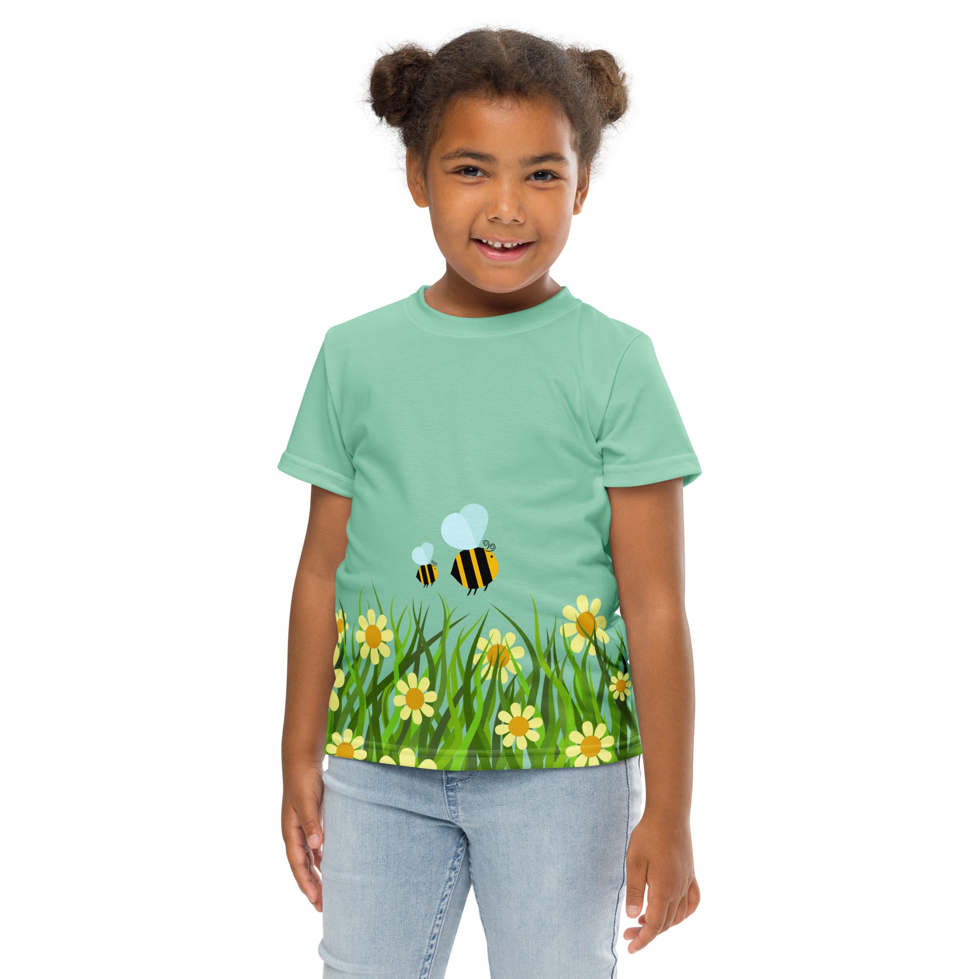 Kids crew neck t-shirt-Flower Garden I