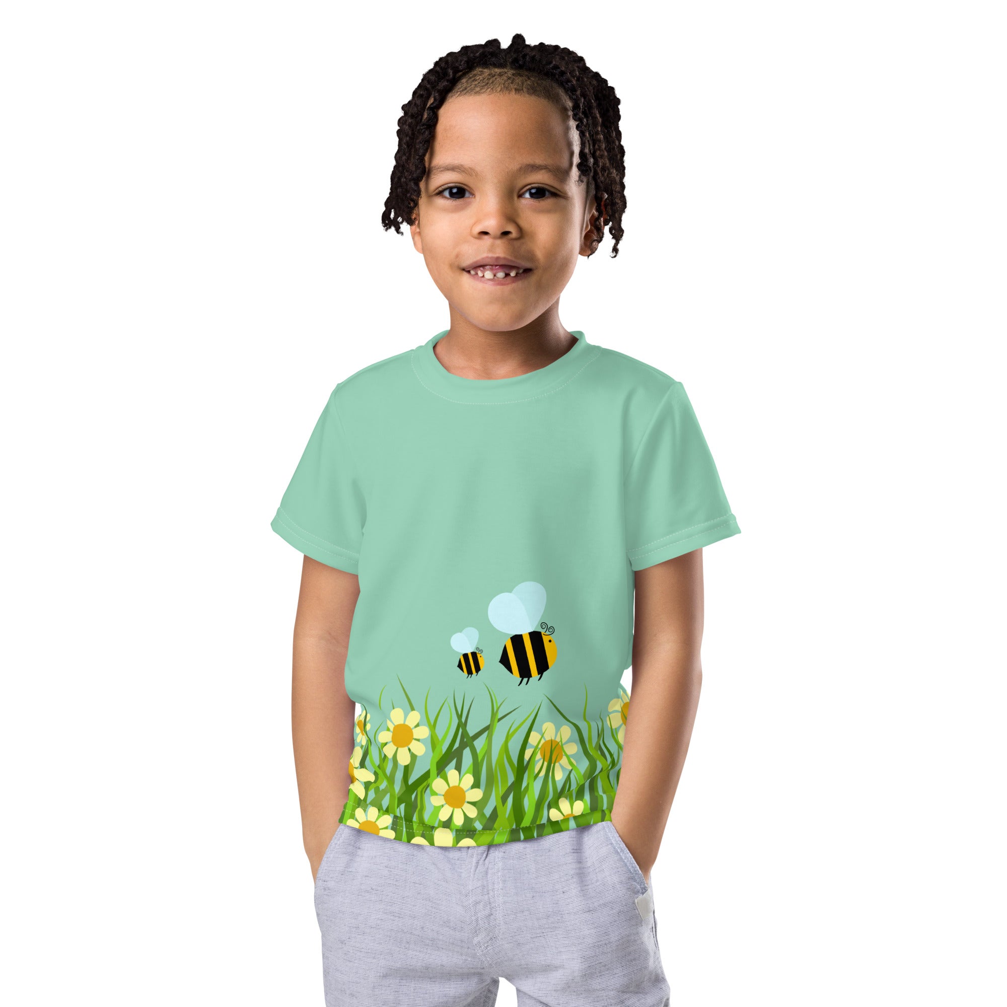 Kids crew neck t-shirt-Flower Garden I