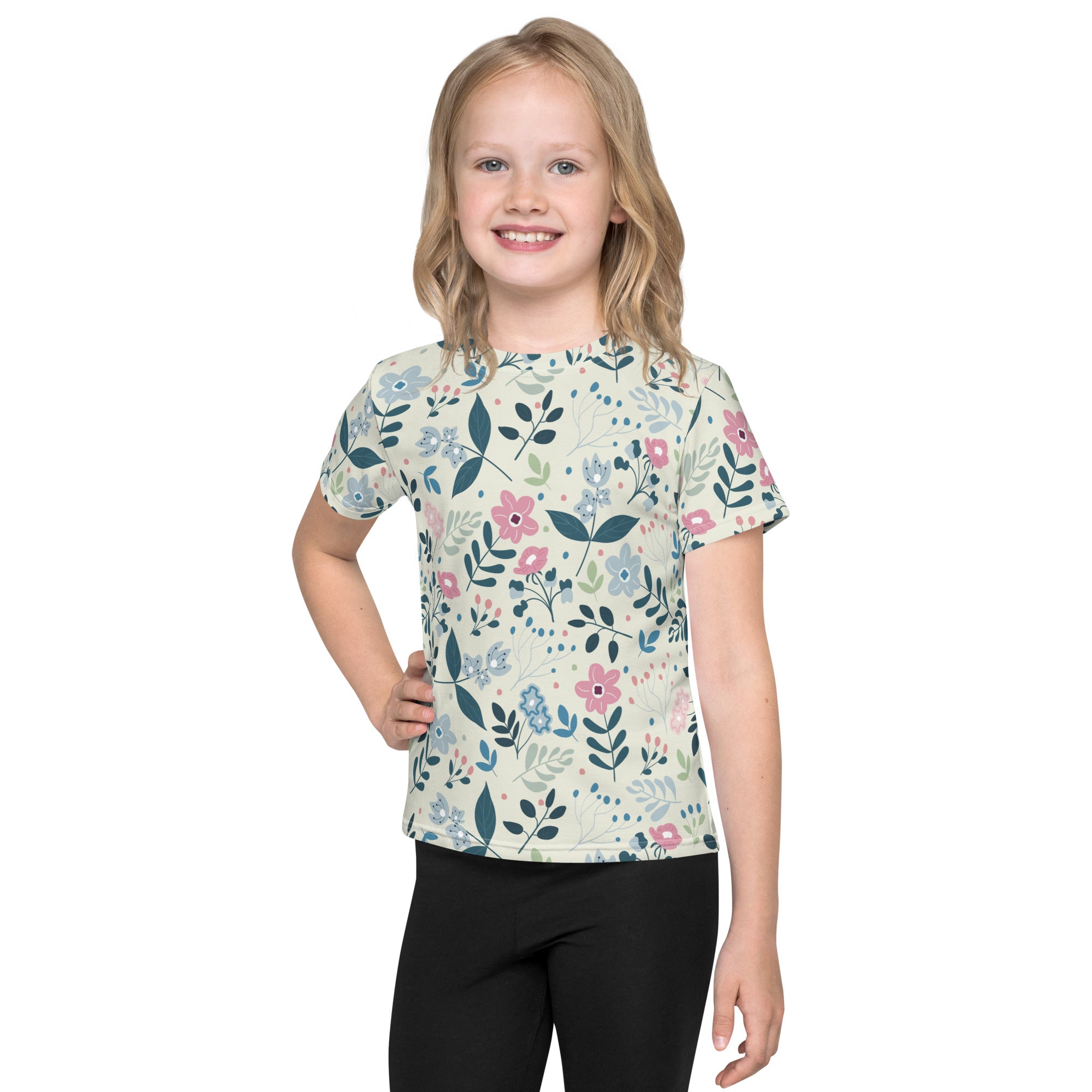 Kids crew neck t-shirt-My Secret Flower Garden IV