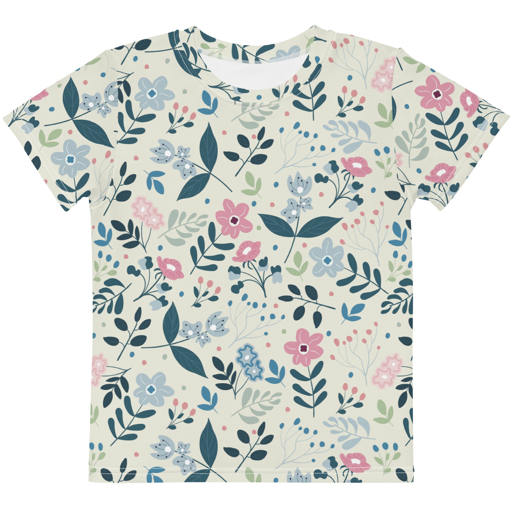 Kids crew neck t-shirt-My Secret Flower Garden IV