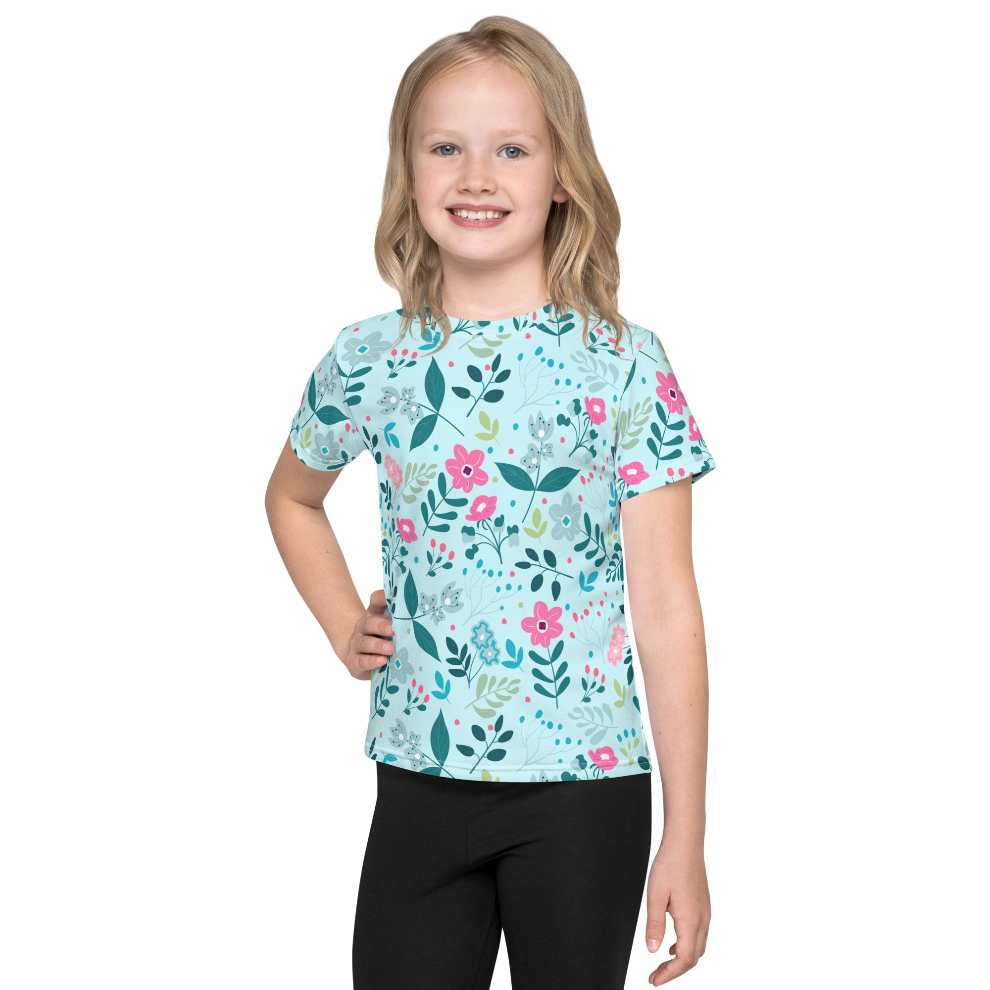 Kids crew neck t-shirt-My Secret Flower Garden III