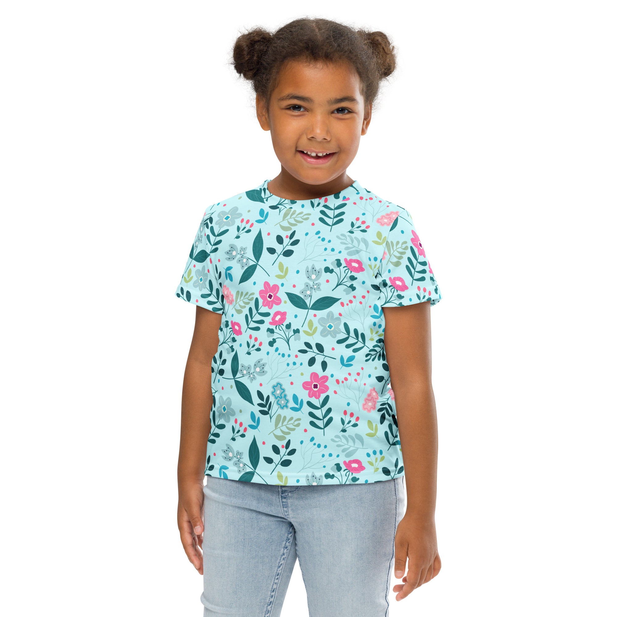 Kids crew neck t-shirt-My Secret Flower Garden III