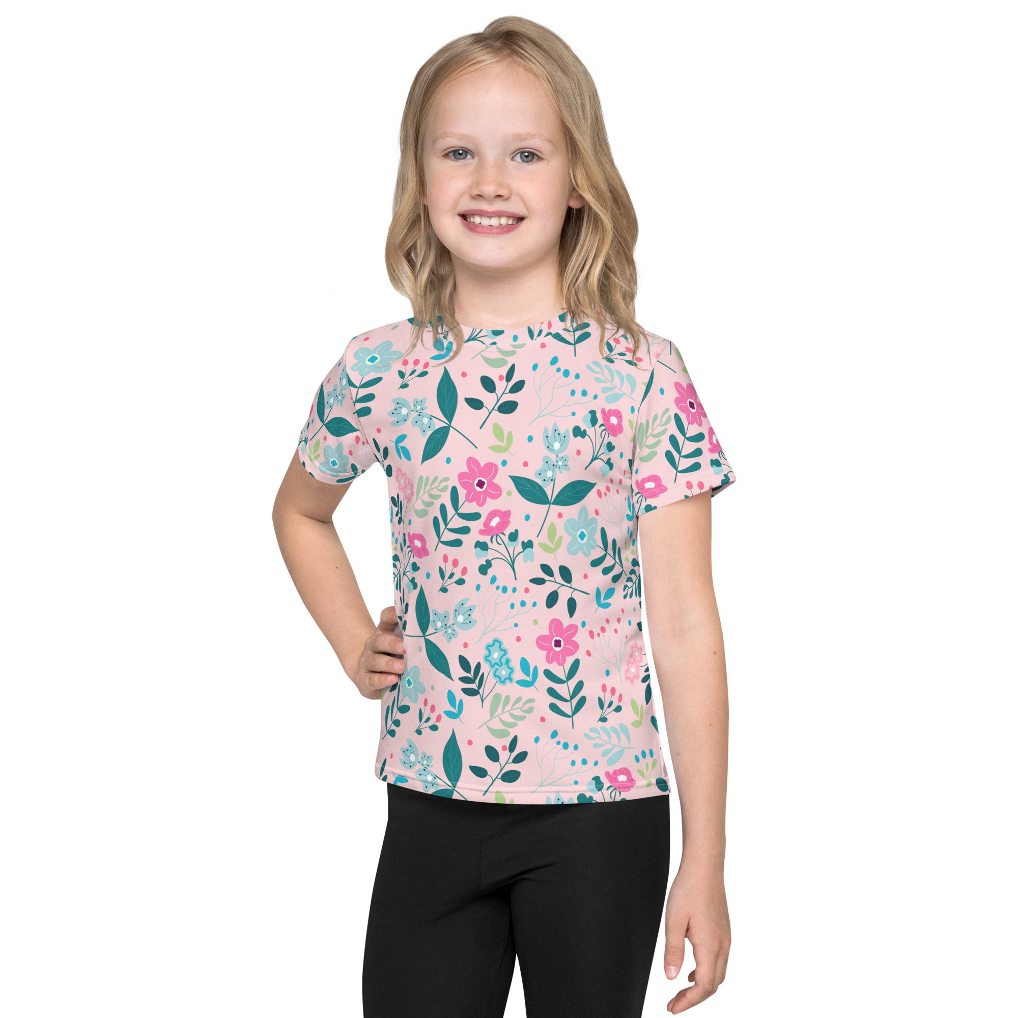 Kids crew neck t-shirt-My Secret Flower Garden II