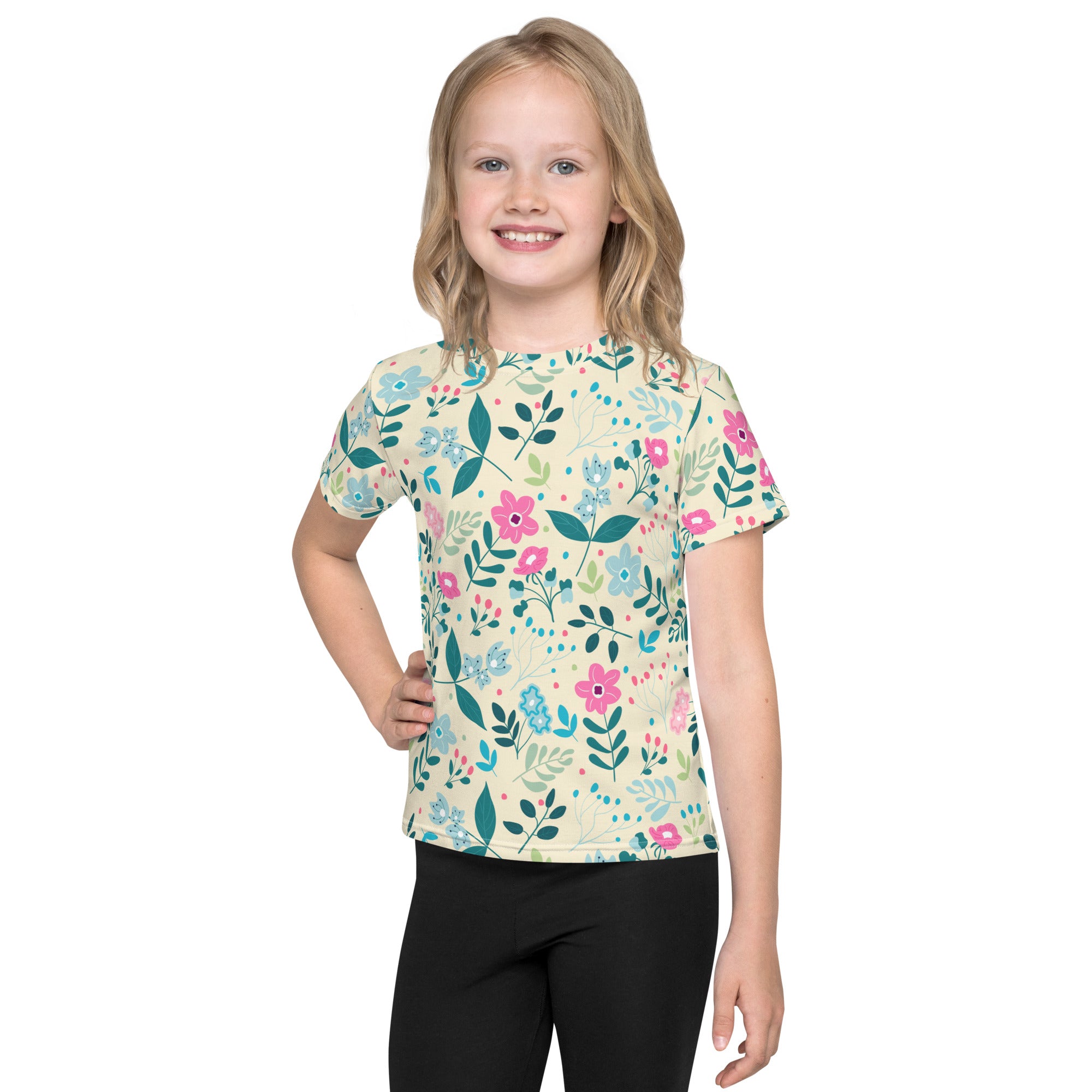 Kids crew neck t-shirt-My Secret Flower Garden I