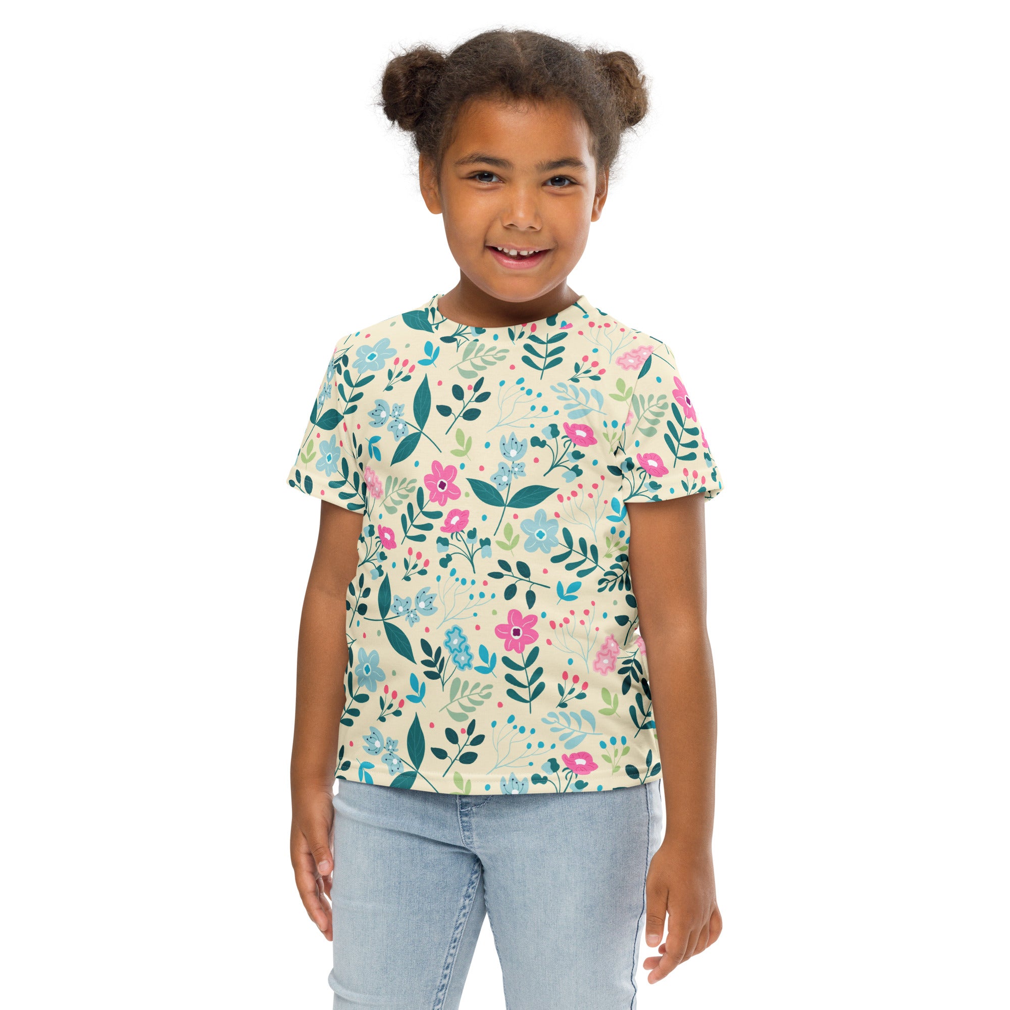 Kids crew neck t-shirt-My Secret Flower Garden I