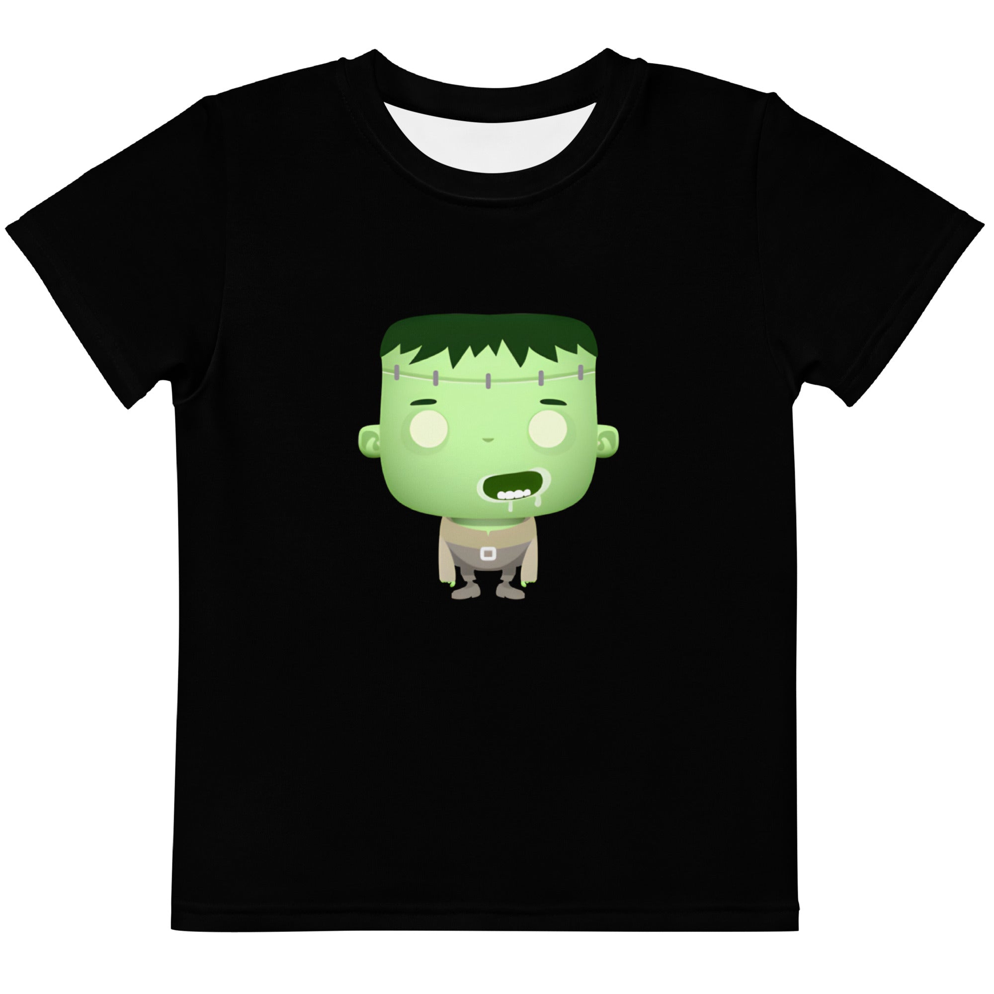 Kids crew neck t-shirt-Spooky Halloween Monster-Franky