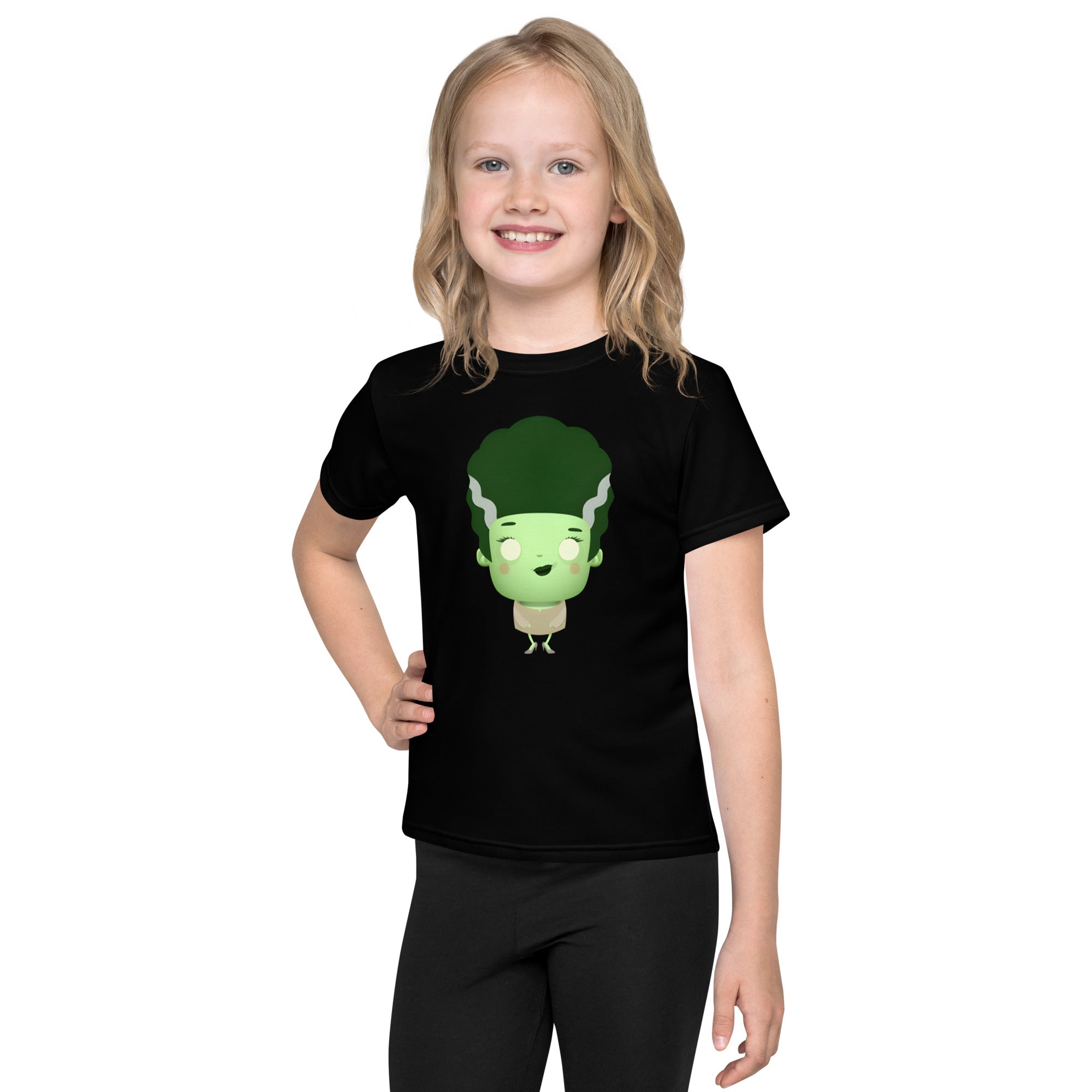 Kids crew neck t-shirt-Spooky Halloween Monster-Bride