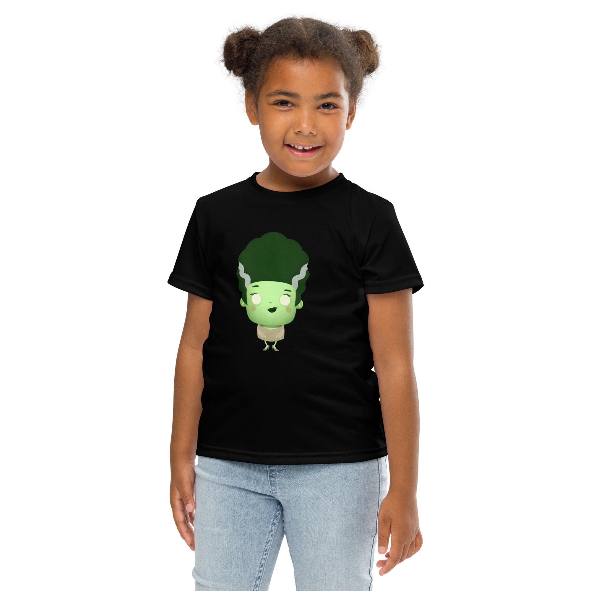 Kids crew neck t-shirt-Spooky Halloween Monster-Bride