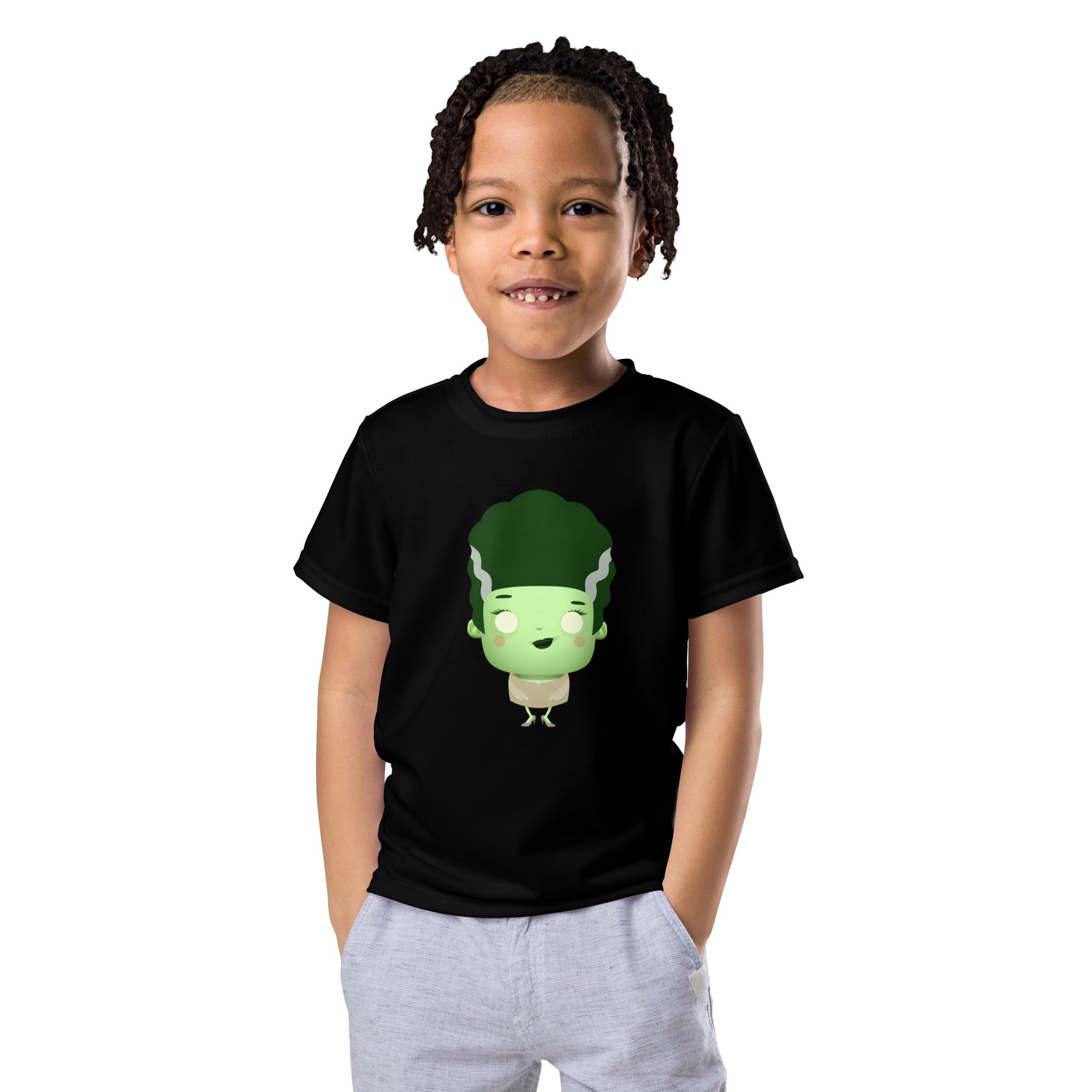 Kids crew neck t-shirt-Spooky Halloween Monster-Bride