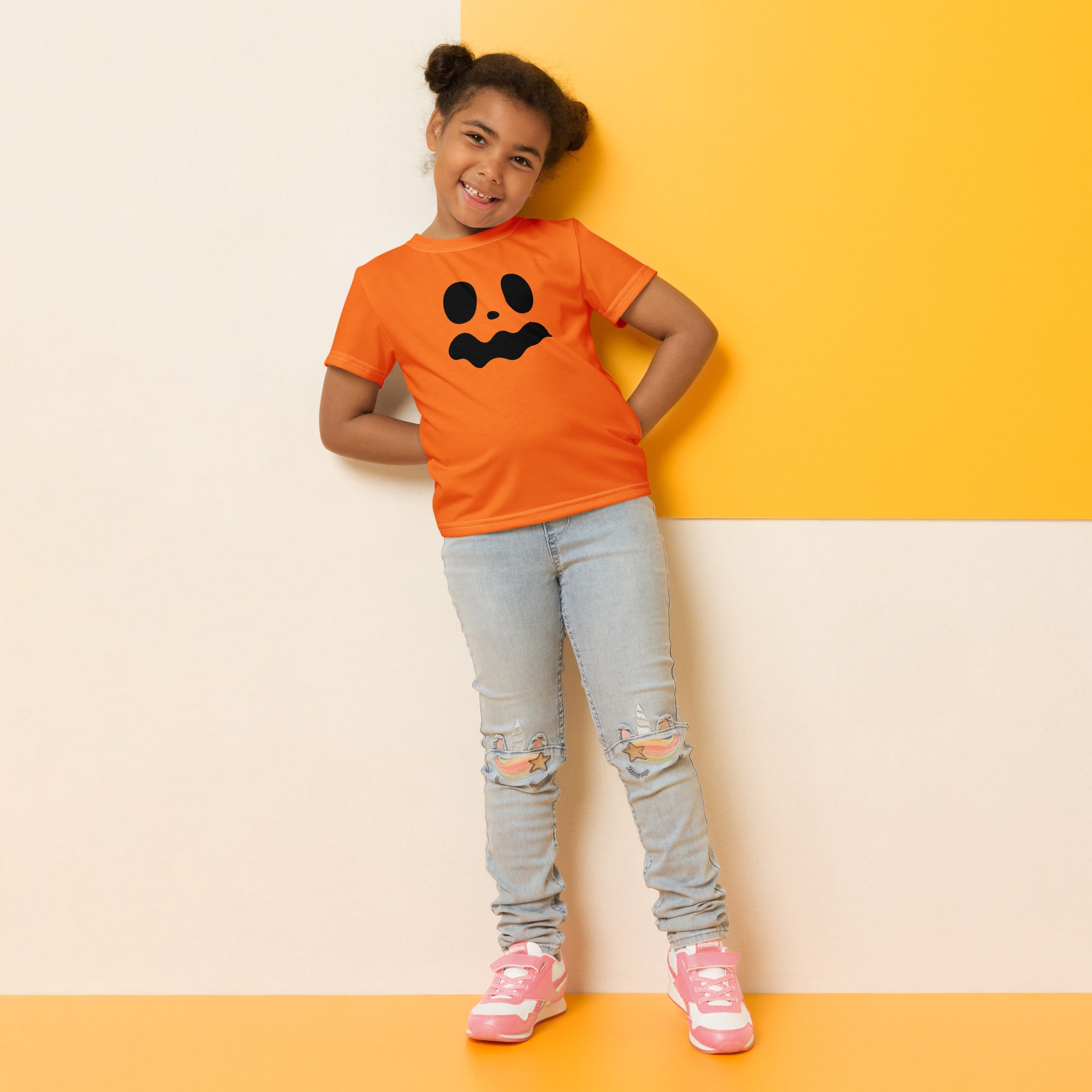 Kids crew neck t-shirt-Spooky smile IV