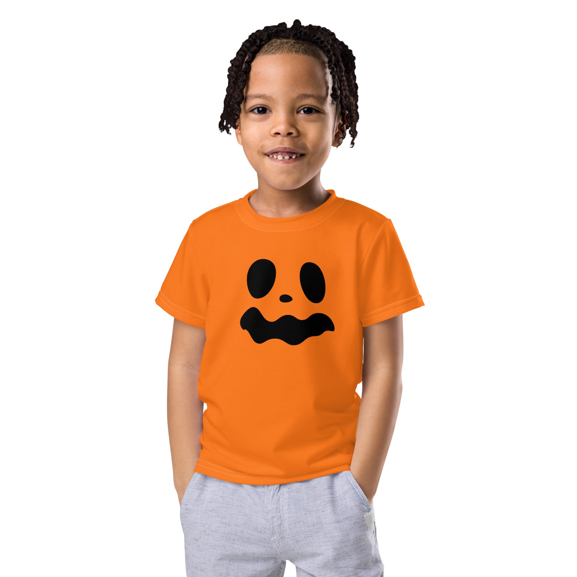 Kids crew neck t-shirt-Spooky smile IV