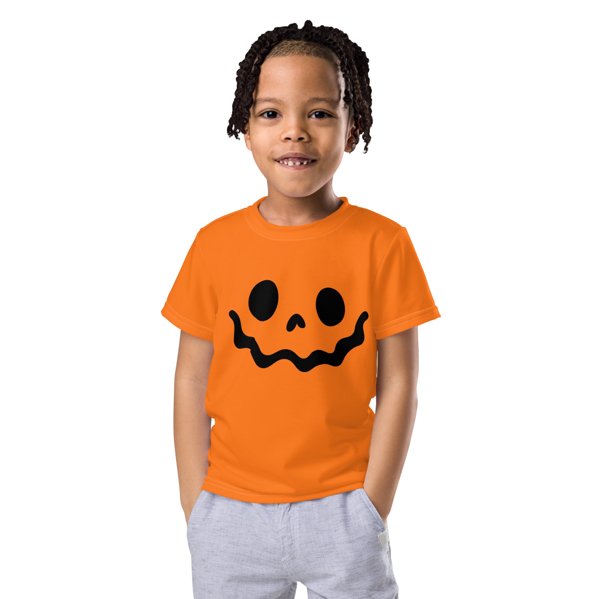 Kids crew neck t-shirt-Spooky smile III