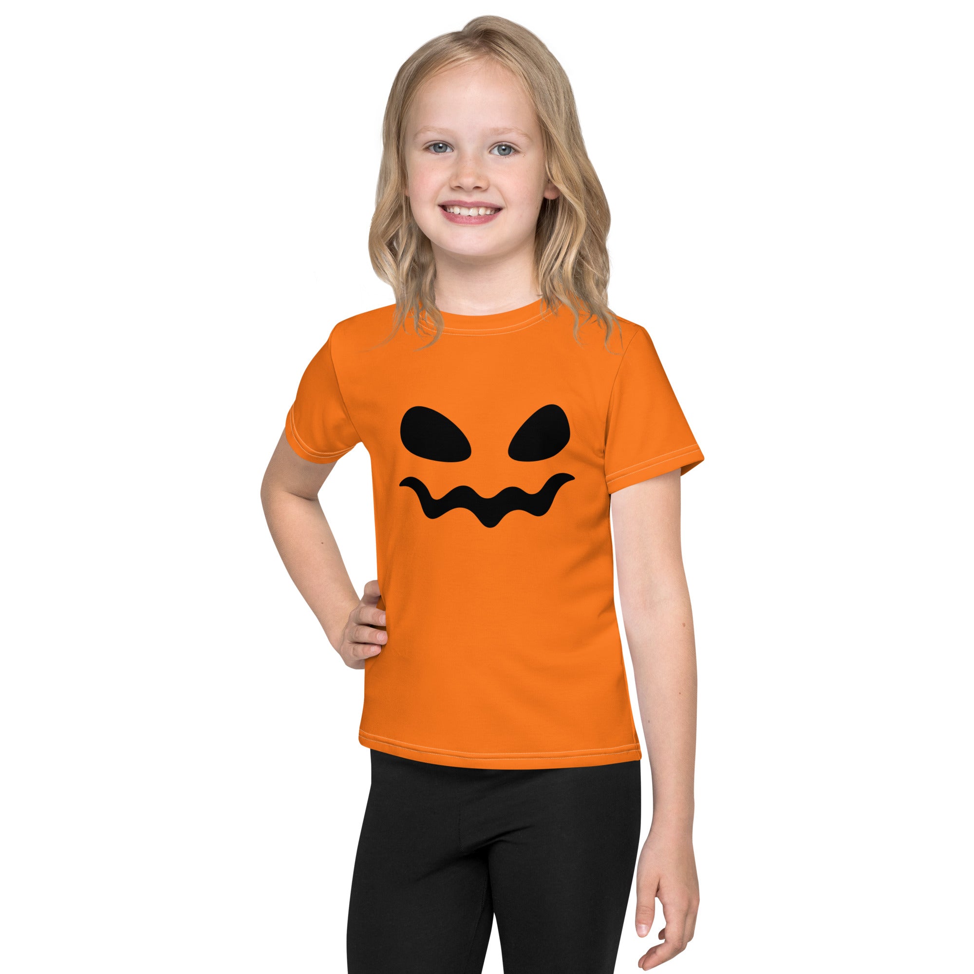 Kids crew neck t-shirt-Spooky smile I