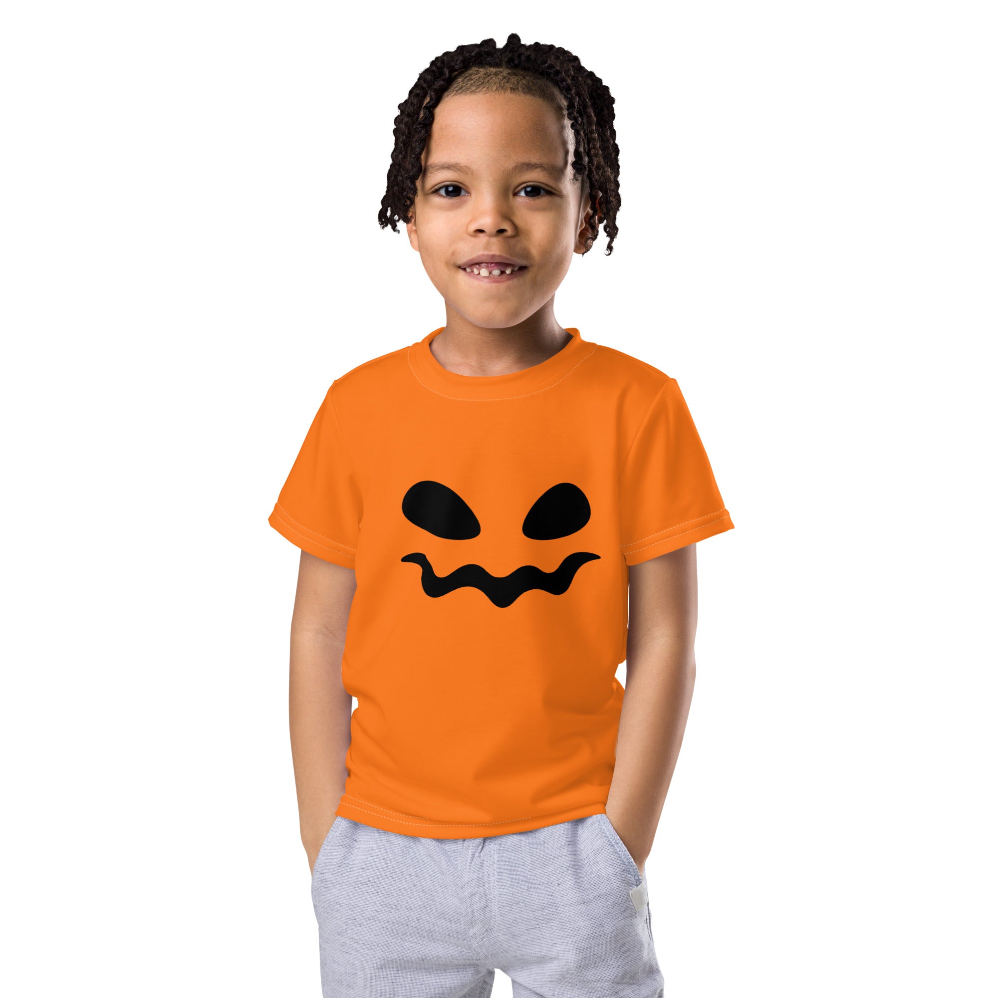 Kids crew neck t-shirt-Spooky smile I