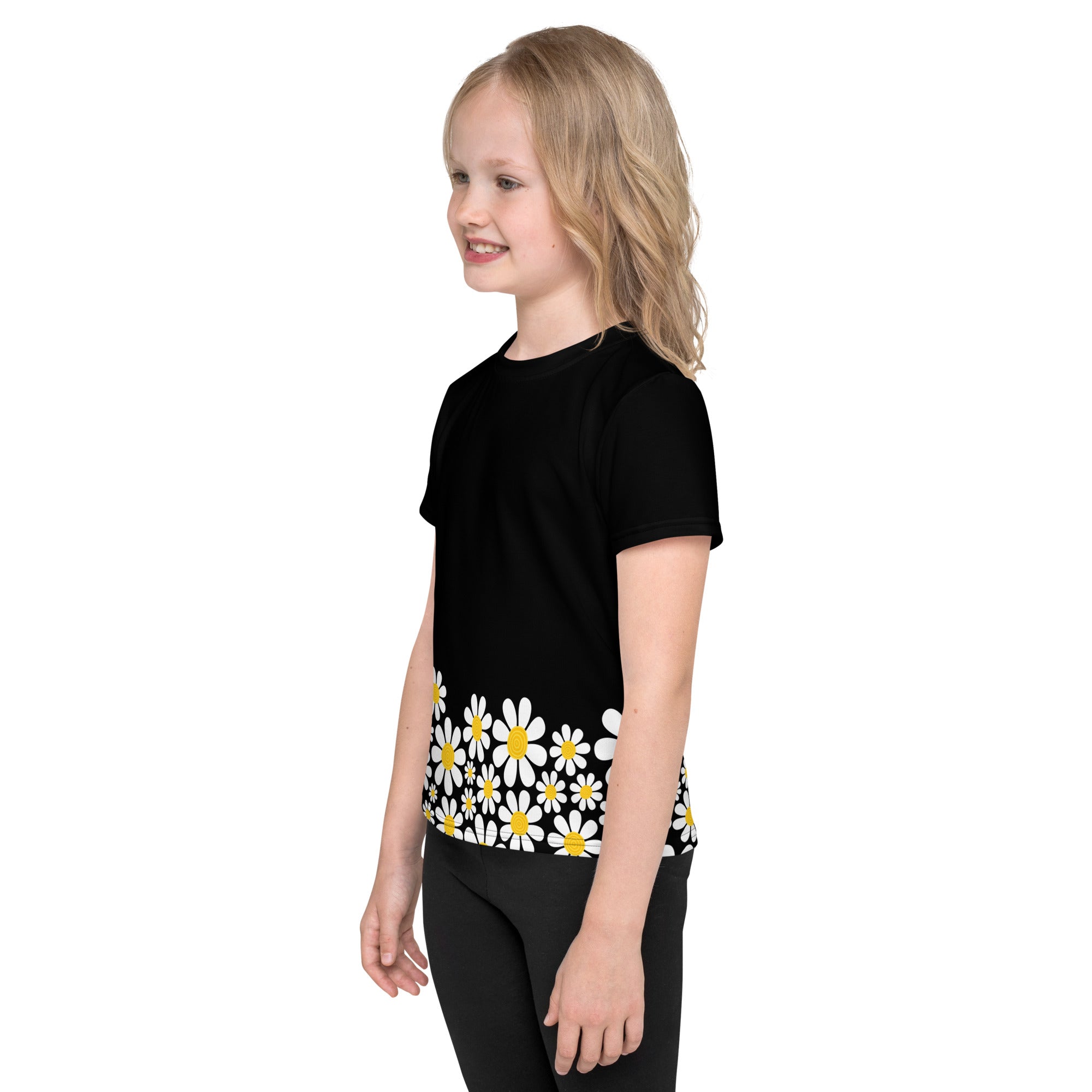 Kids crew neck t-shirt-Daisy Flower Garden III