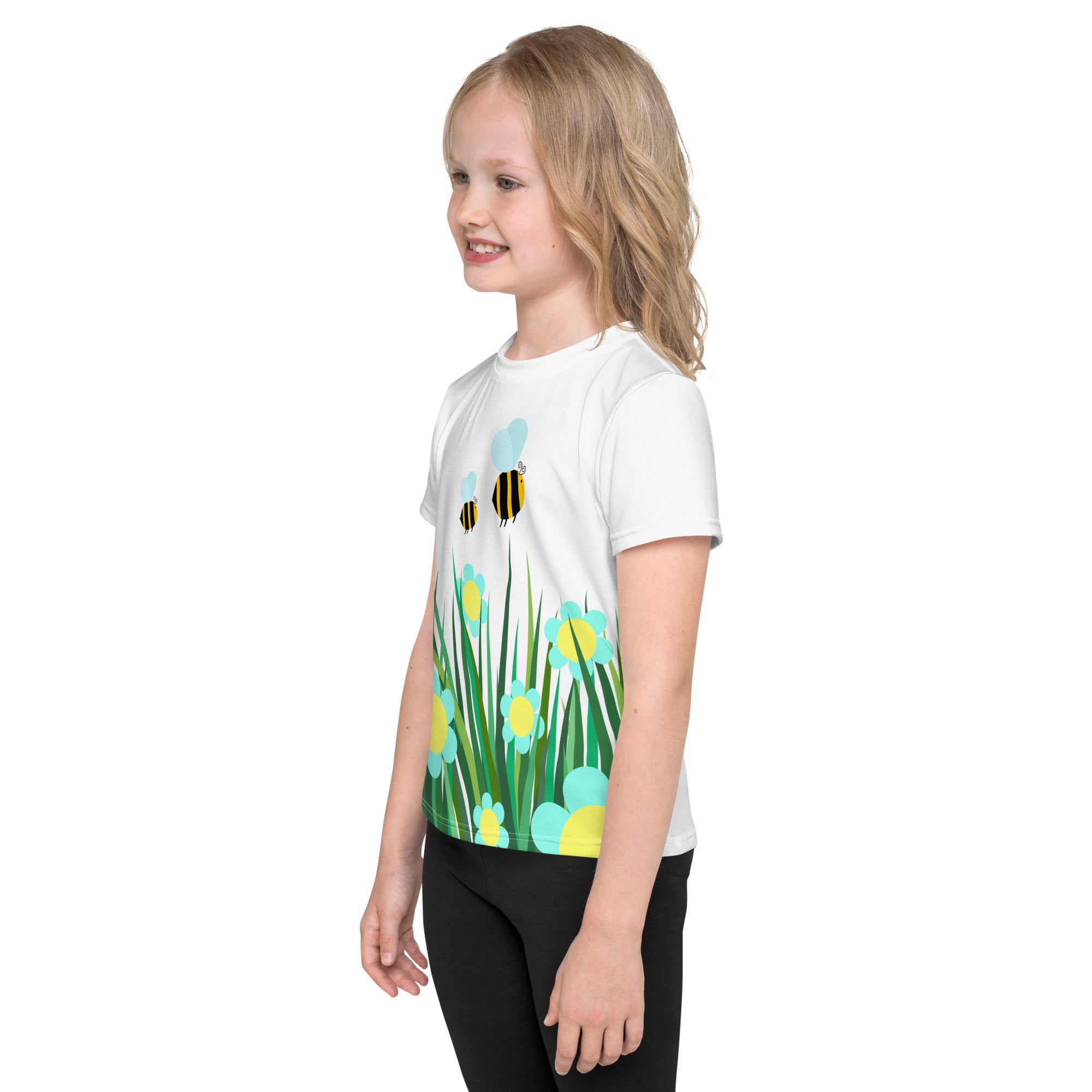 Kids crew neck t-shirt-Beetiful Flower Garden