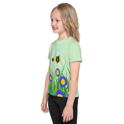 Kids crew neck t-shirt-Beetiful Flower Garden II Tara