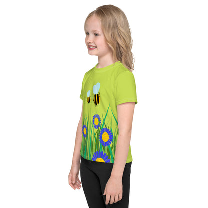 Kids crew neck t-shirt-Beetiful Flower Garden II Mindaro
