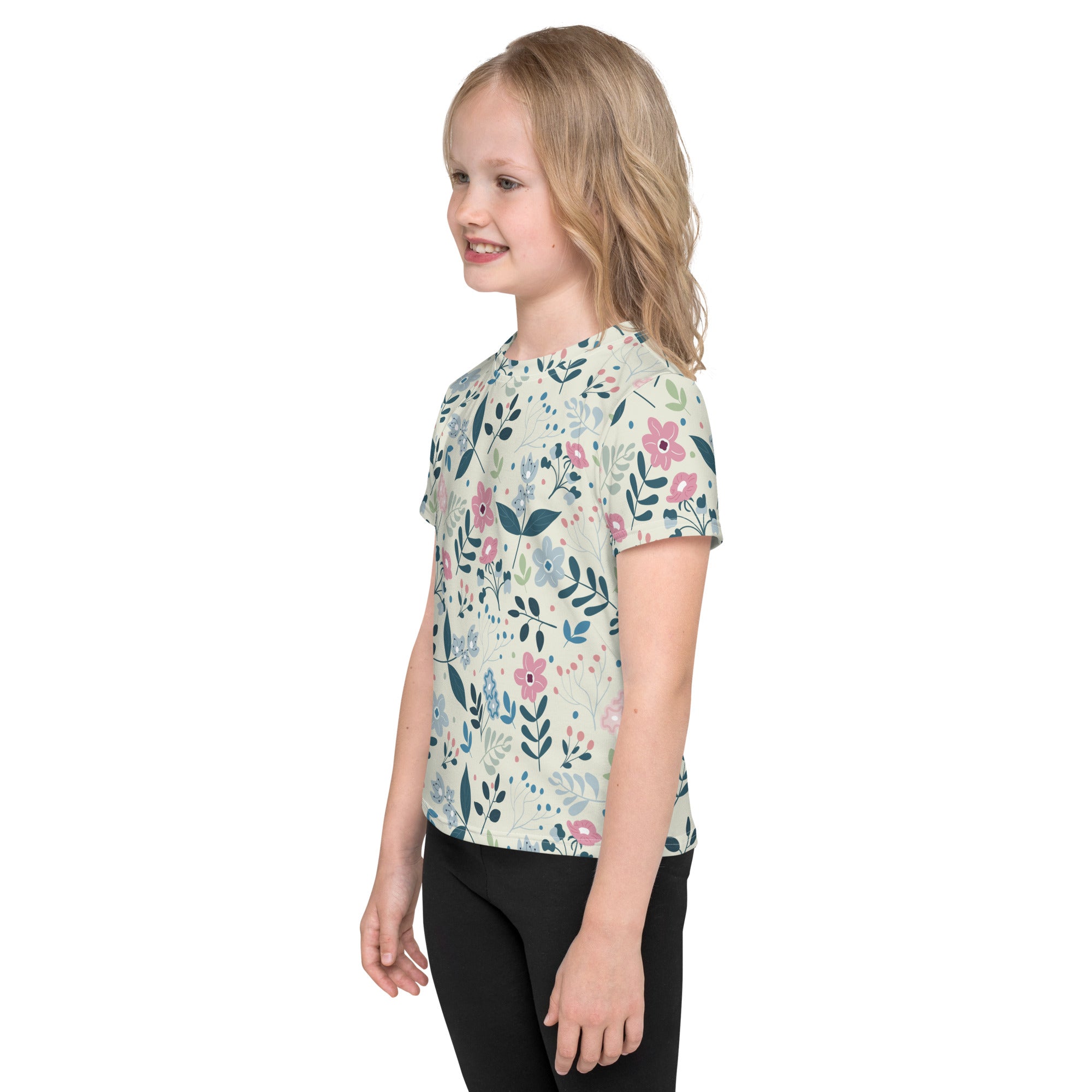 Kids crew neck t-shirt-My Secret Flower Garden IV