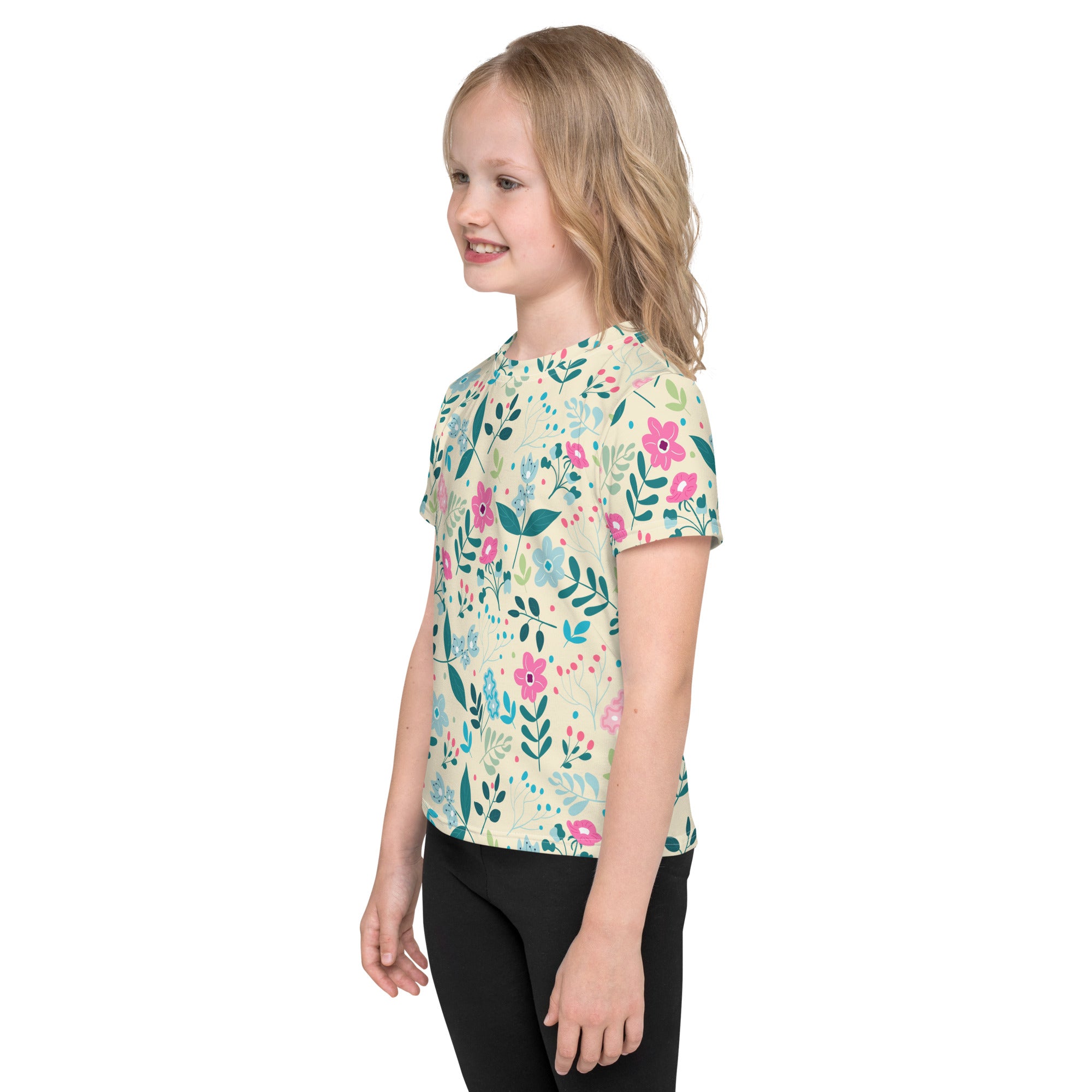 Kids crew neck t-shirt-My Secret Flower Garden I