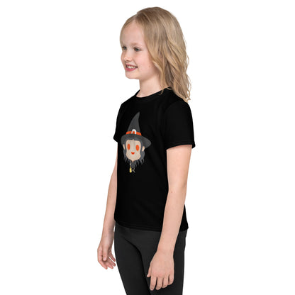 Kids crew neck t-shirt-Spooky Halloween Monster-Witch