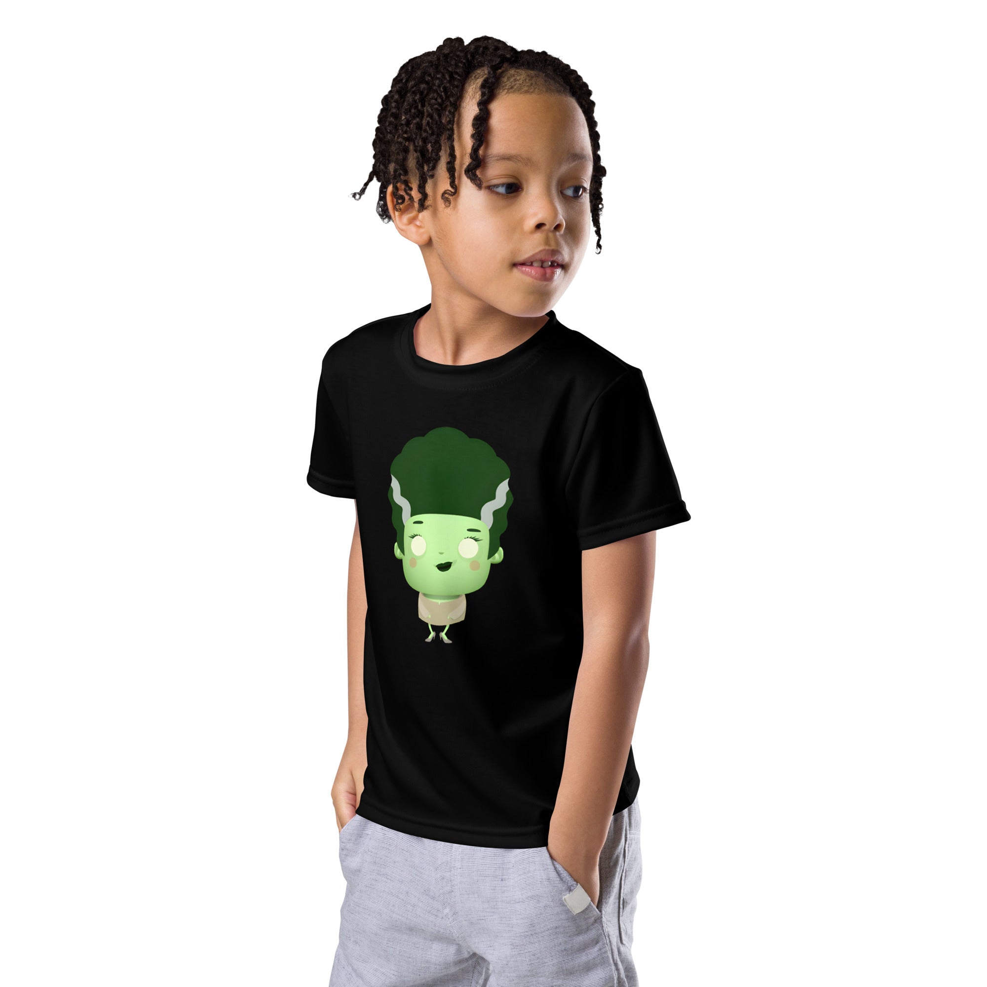 Kids crew neck t-shirt-Spooky Halloween Monster-Bride