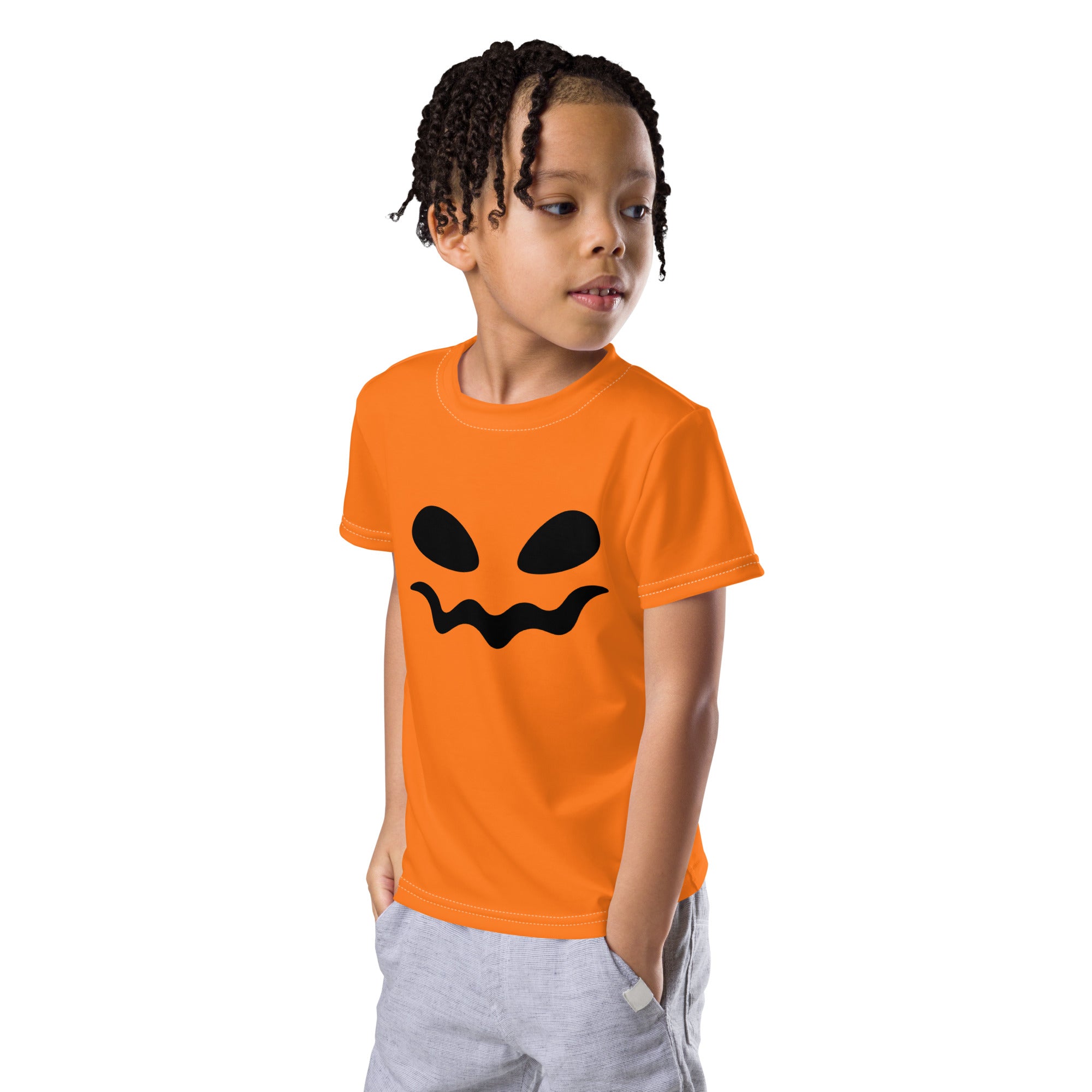 Kids crew neck t-shirt-Spooky smile I