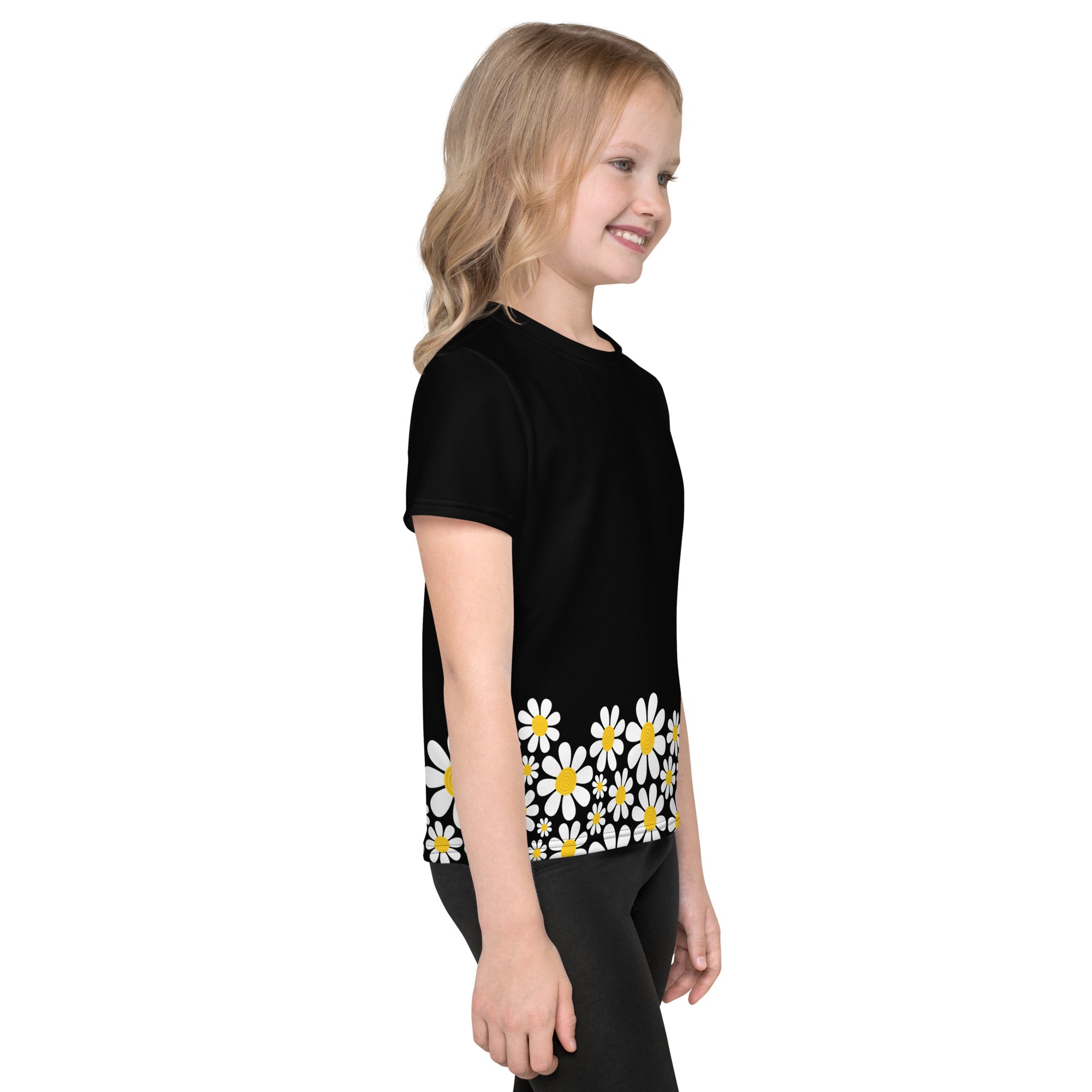 Kids crew neck t-shirt-Daisy Flower Garden III