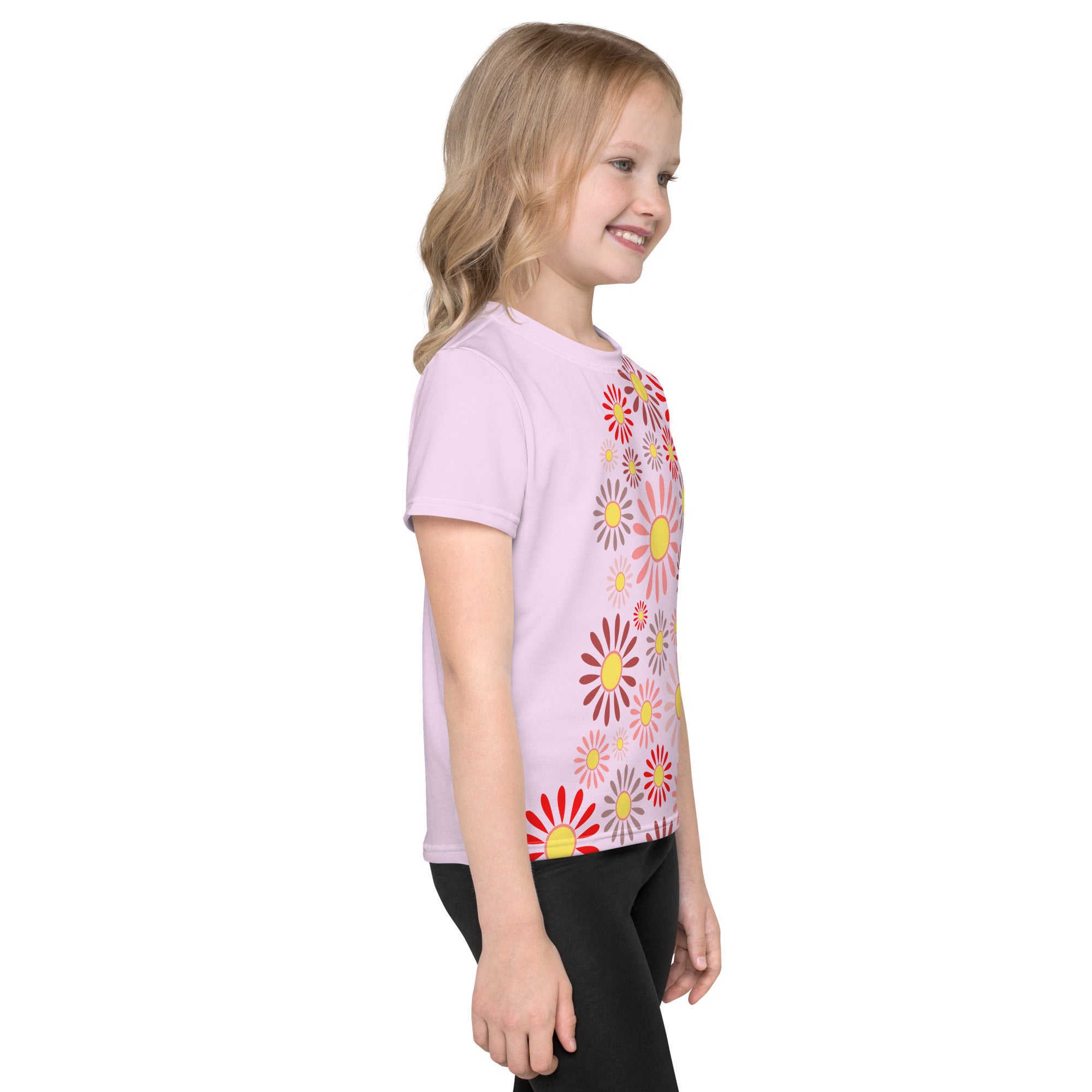 Kids crew neck t-shirt-Daisy Flower Garden II