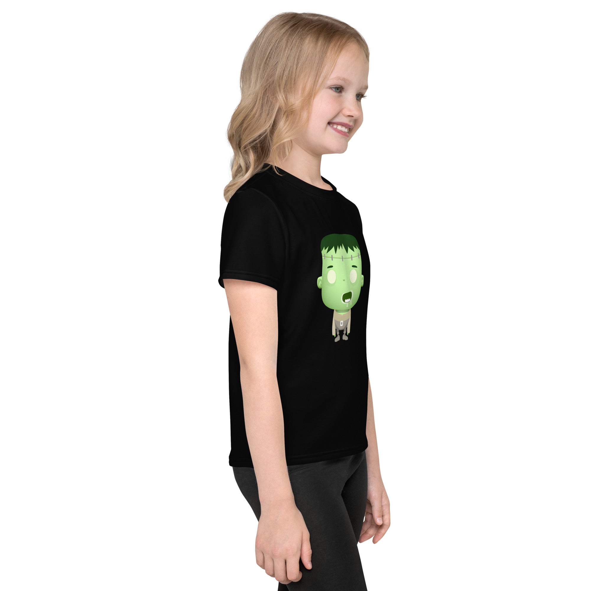 Kids crew neck t-shirt-Spooky Halloween Monster-Franky