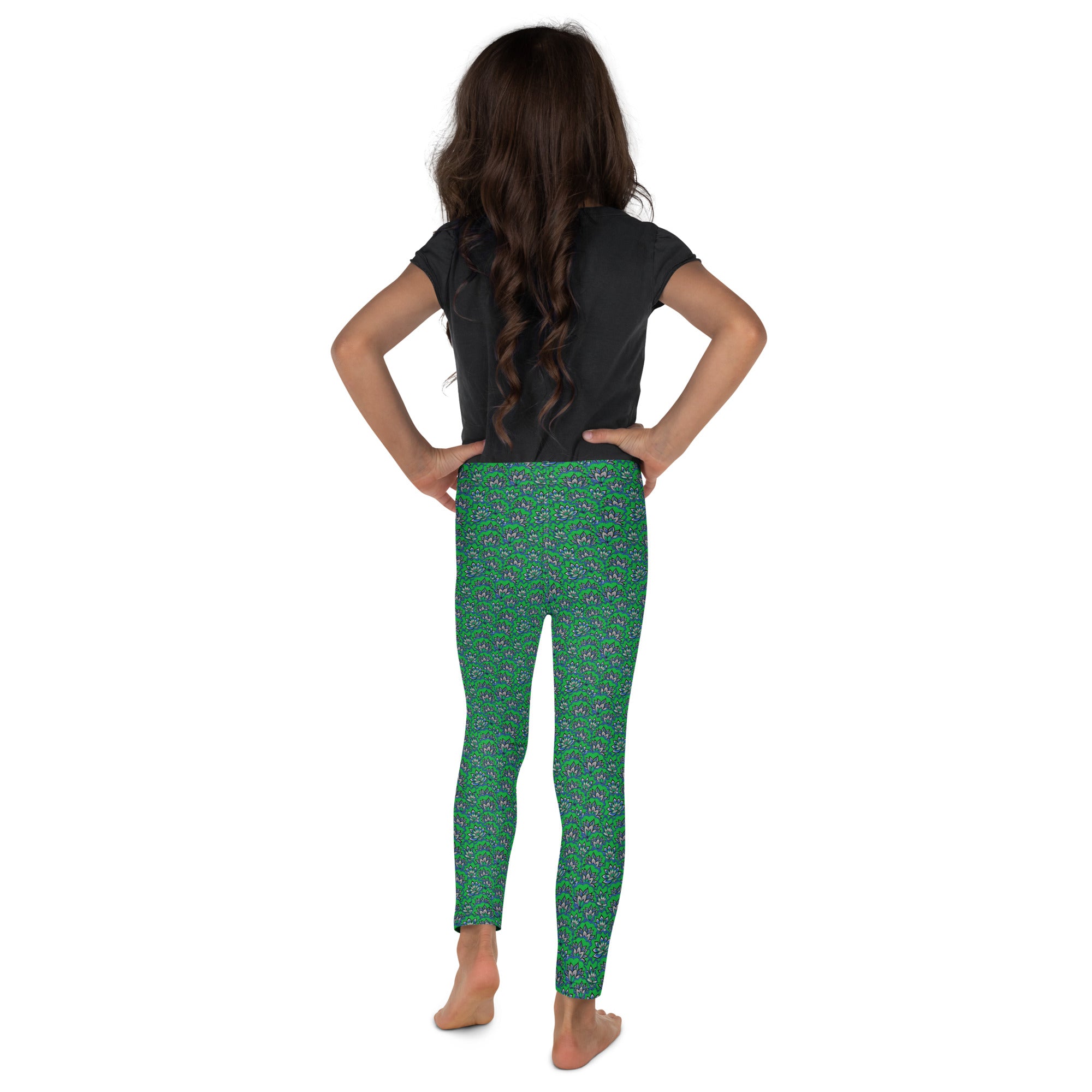 Kid's Leggings- Lotus Green