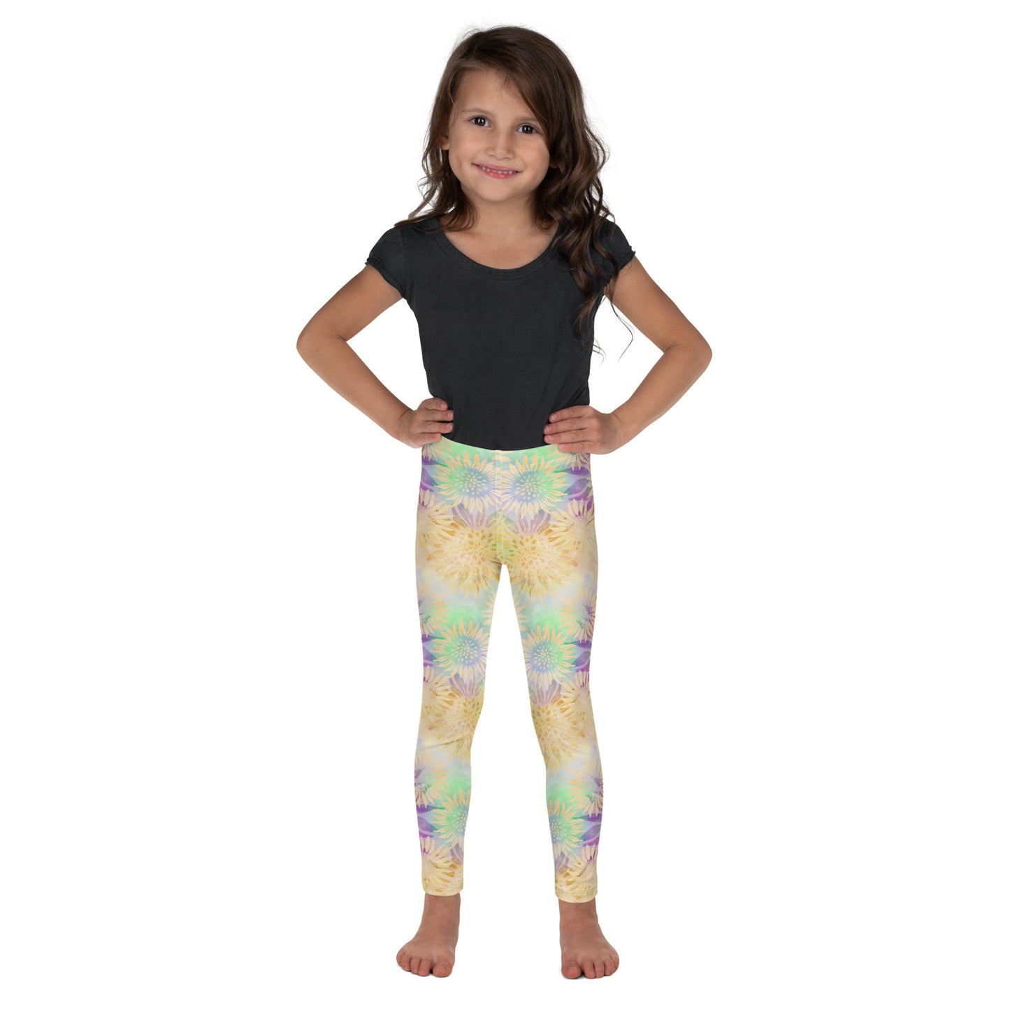 Kid's Leggings- Multi colour Sunflowers