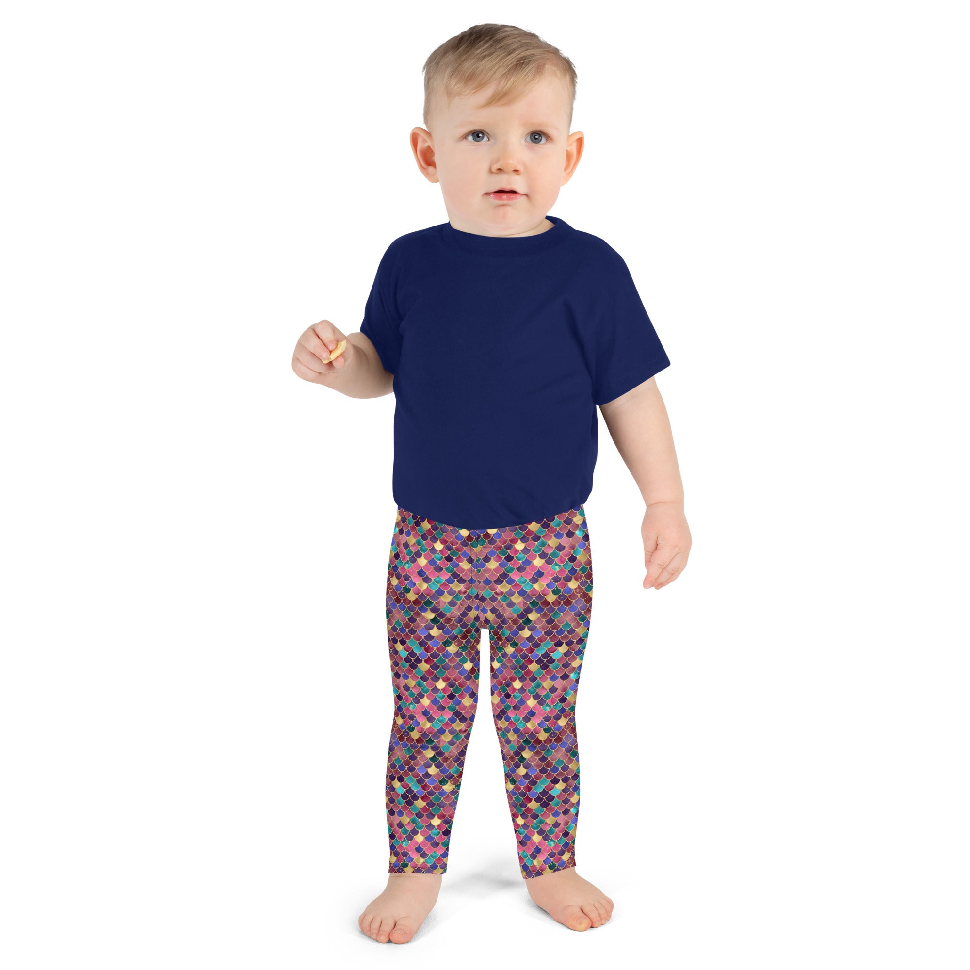 Kid's Leggings- Mermaid Pink and Gold