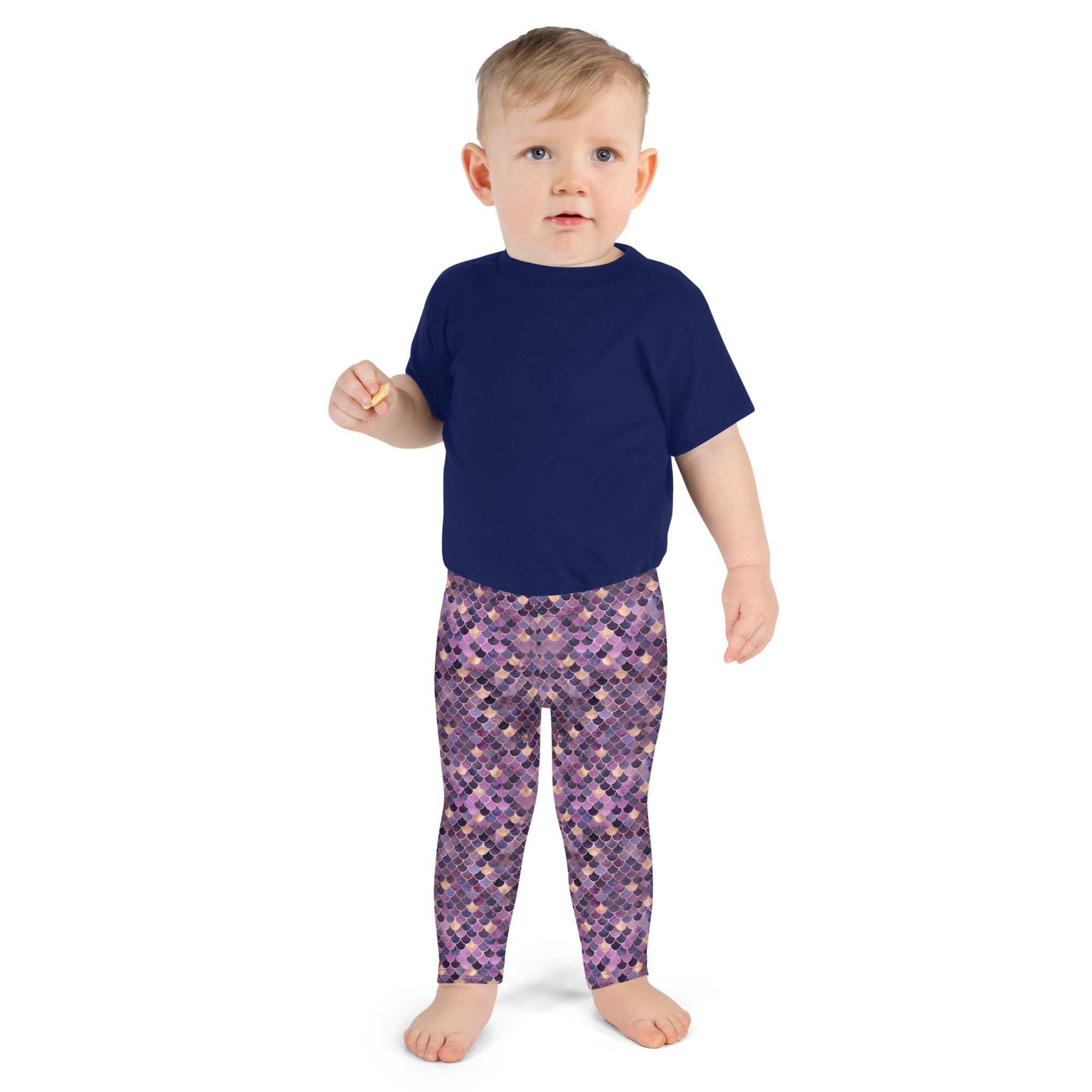 Kid's Leggings- Mermaid Purple and Gold